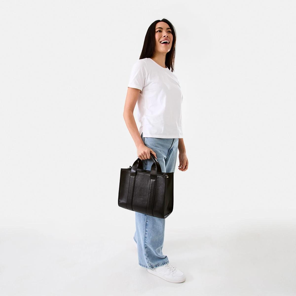 8 Large City Tote Bag Black, 8 of 8