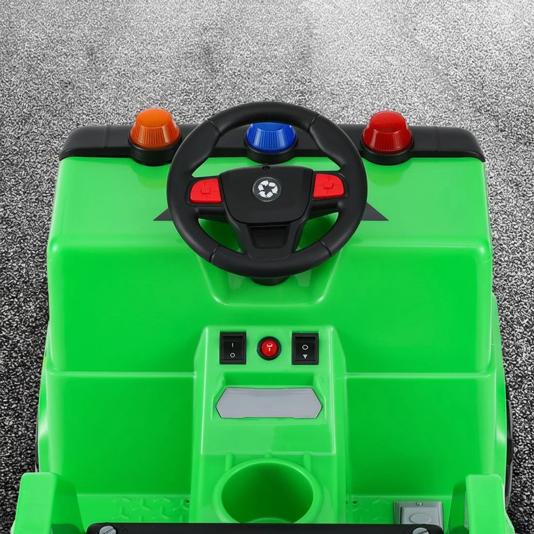 4 Rigo Kids Ride On Car Garbage Truck Police Light 12V Electric Toys Cars - Green, 4 of 6