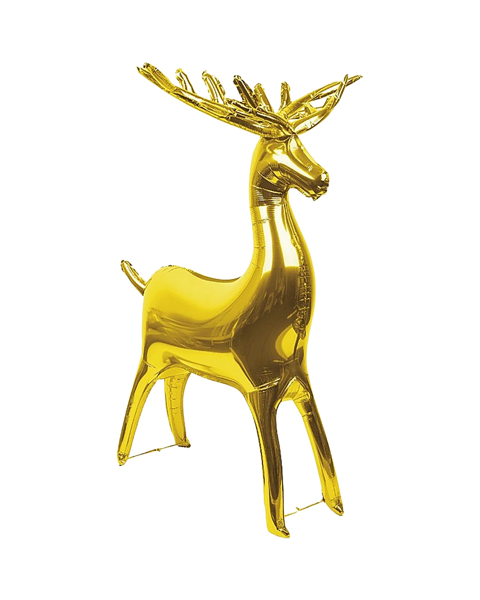 1 Meteor Reindeer Standing Air Fill Foil Balloon 100cm - Gold, 1 of 2