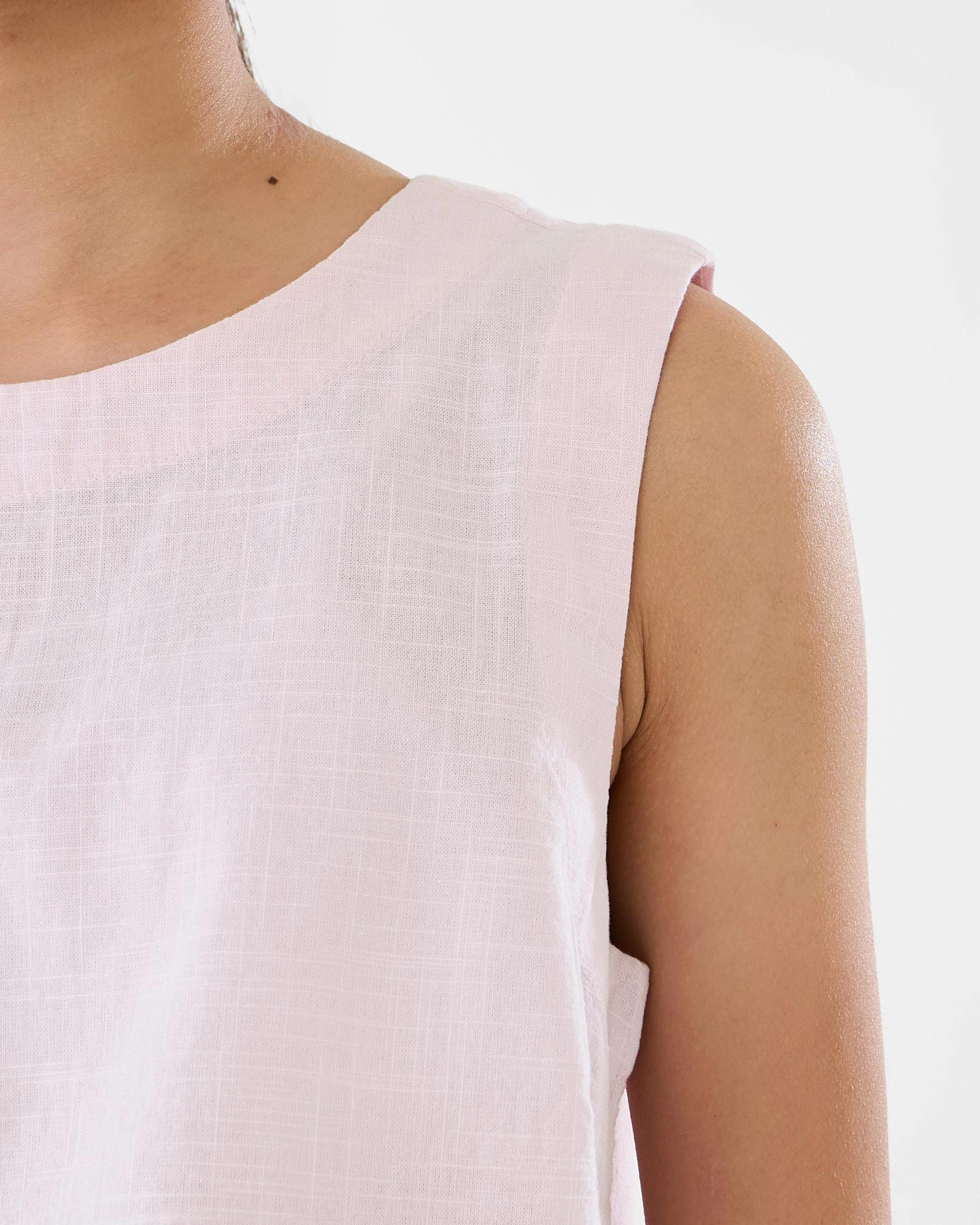 7 Sleeveless Woven Side Bow Top Bllet Pink, 7 of 10