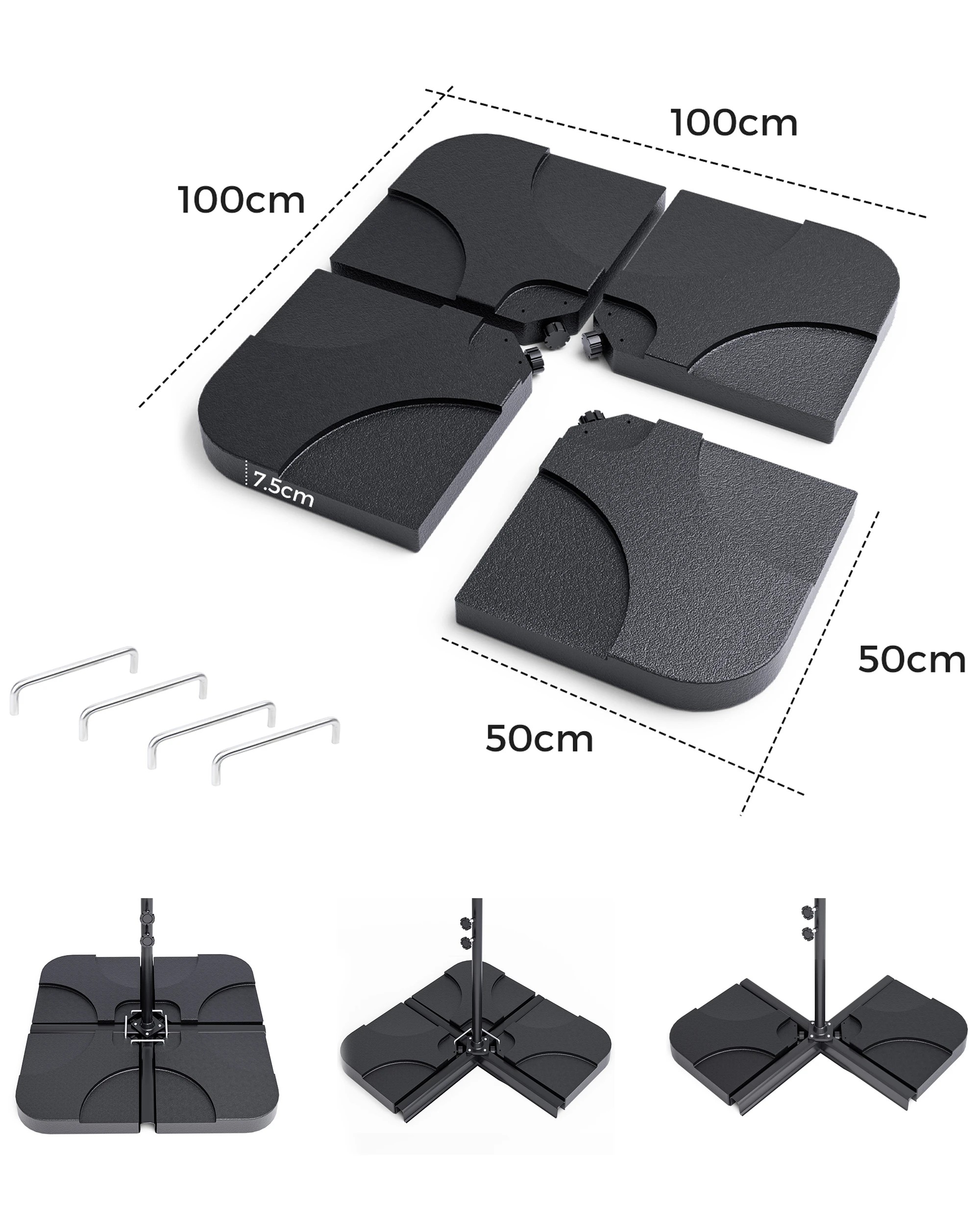 5 Advwin Outdoor Umbrella Cantilever Base -Black, 5 of 7