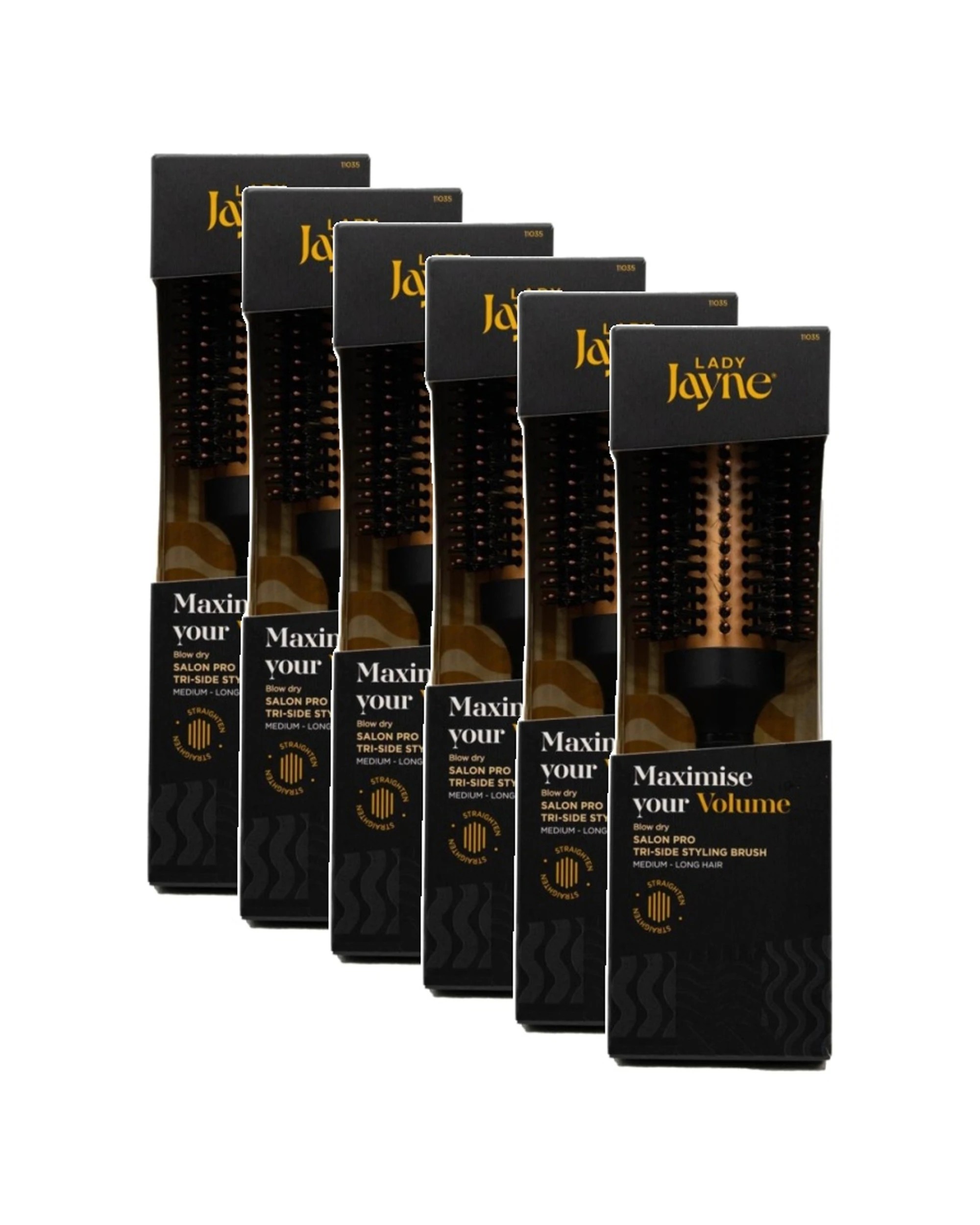1 Lady Jayne 6PK Tri-Side Styling Brush Volume For Medium/Long Hair - Multi, 1 of 4