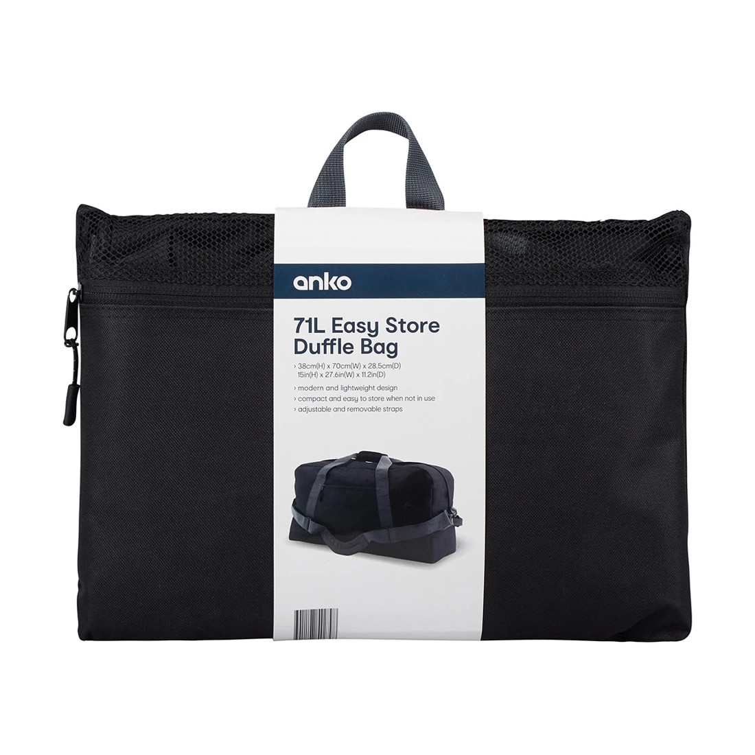 6 71L Easy Store Duffle Bag - Black, 6 of 6