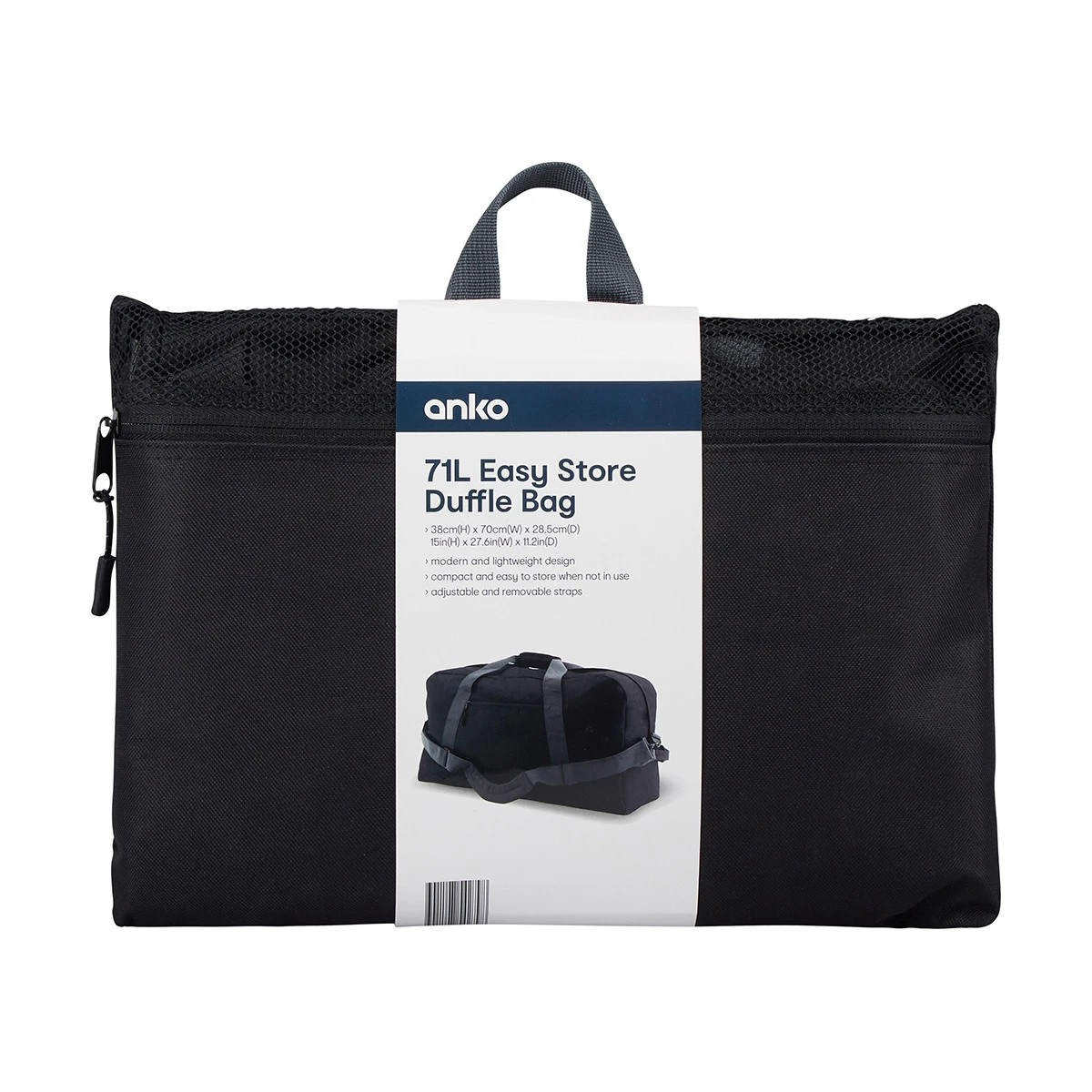 6 71L Easy Store Duffle Bag - Black, 6 of 6