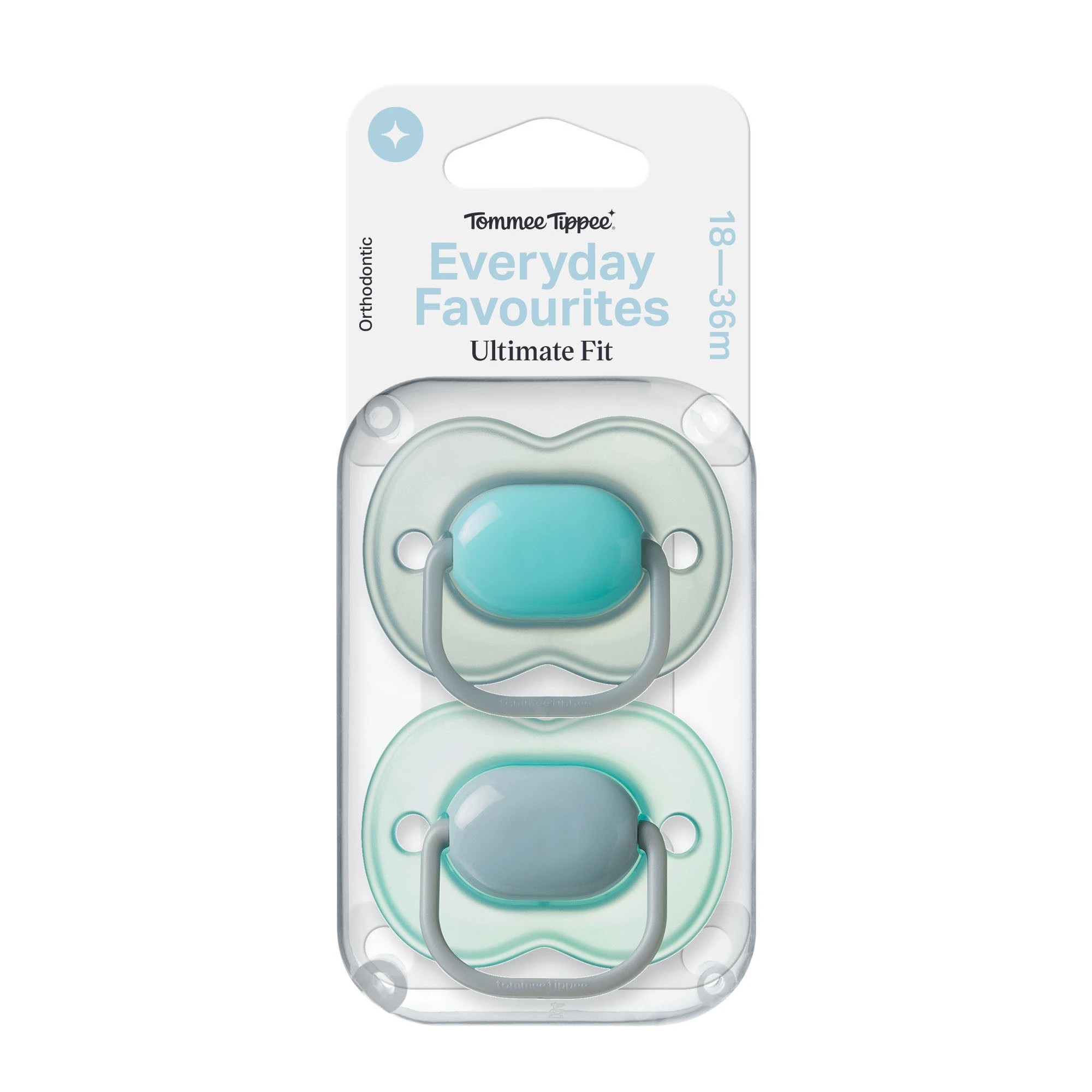 1 2 Pack Tommee Tippee Everyday Favourites Ultimate Fit Soother, 1 of 2