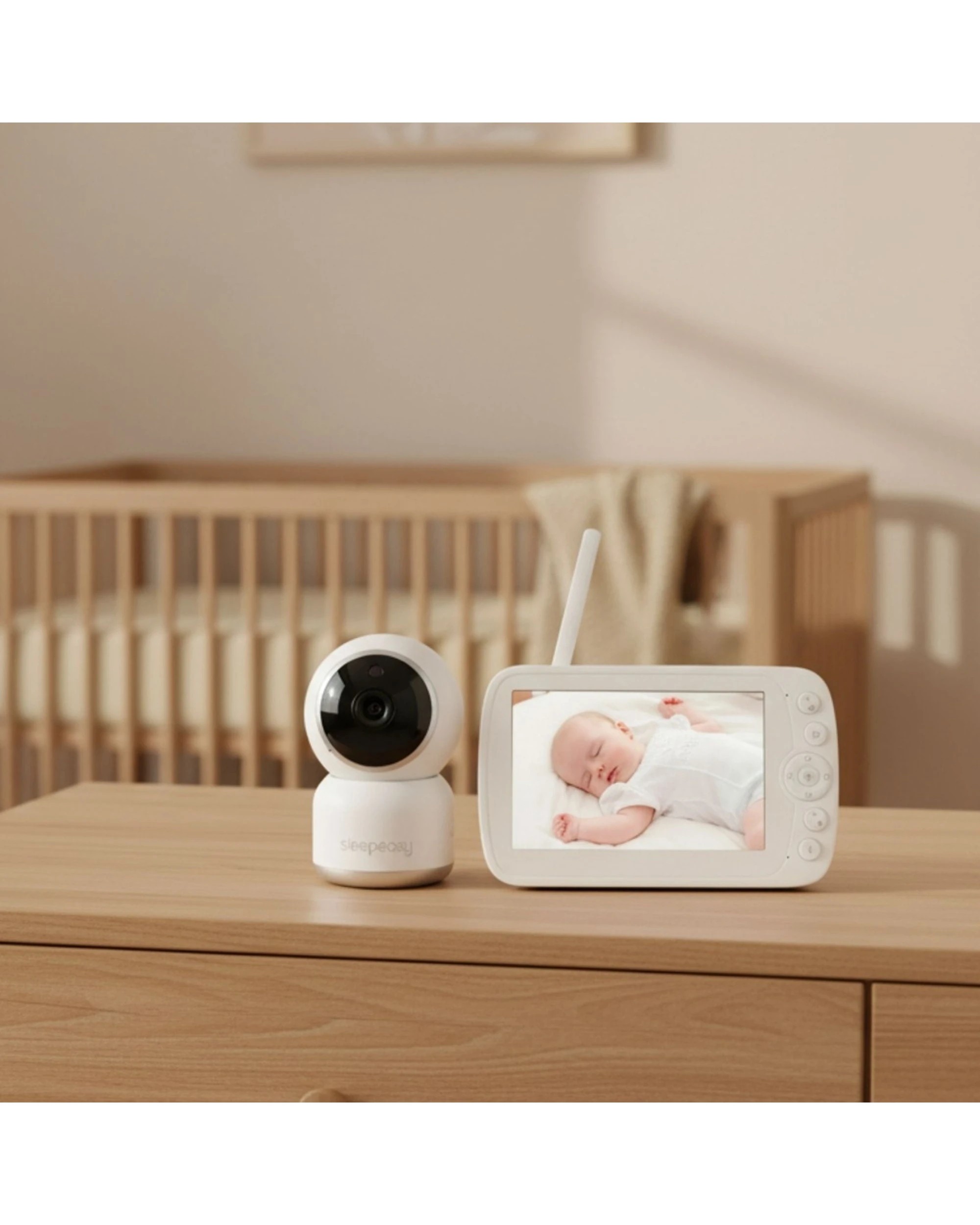 7 Babystudio Sonno Crystal Digital Baby Monitor 5 Inch Pan Tilt Camera 12.7cm - White, 7 of 7