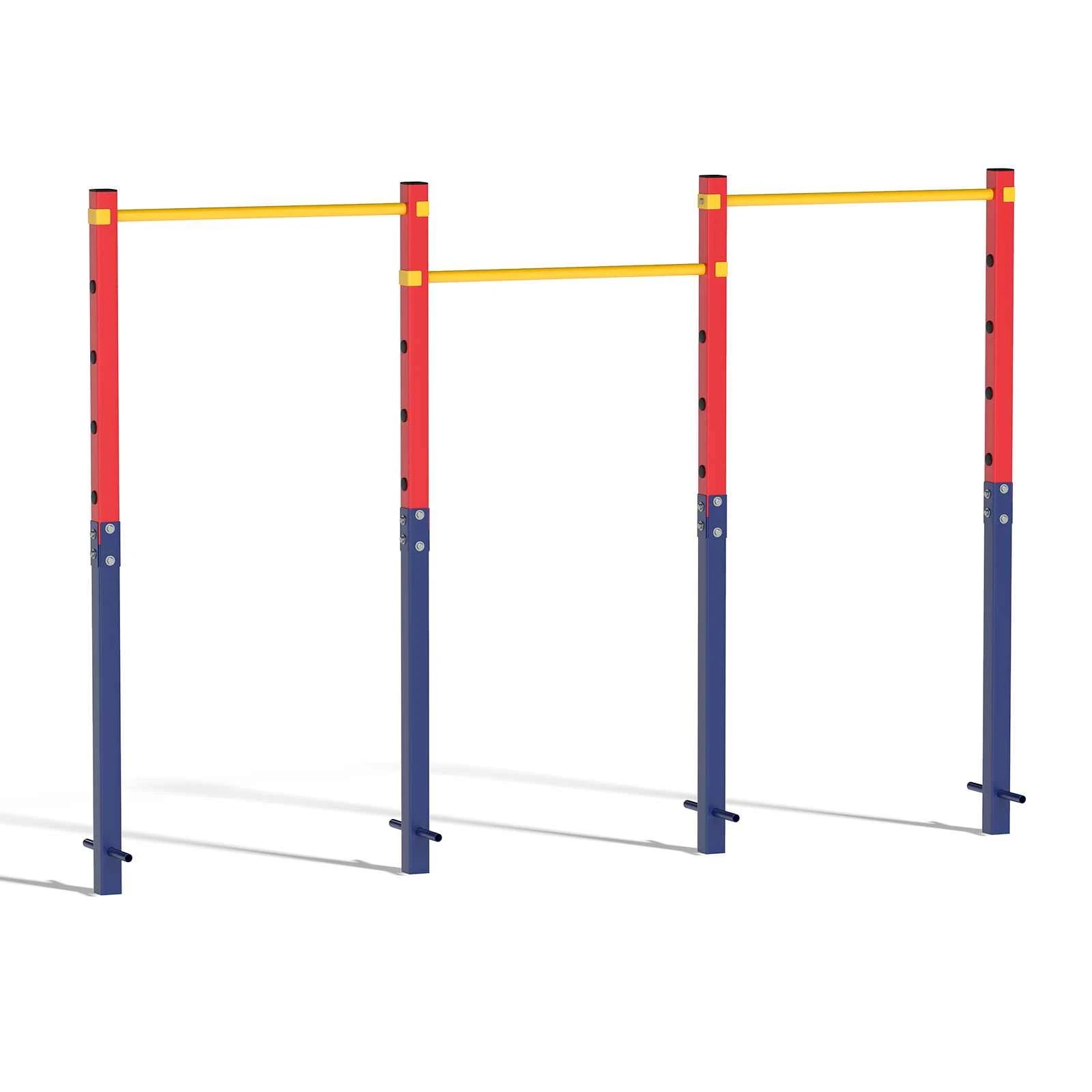 1 Costway 330kg In-Ground Pull Up Bar Station Outdoor Galvanized Metal w/5 Adjustable Height, 1 of 1
