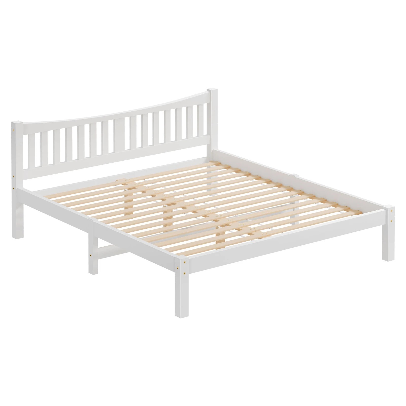10 Alfordson Bed Frame Wooden King Size Solid Pine Timber Base Cambrie - White, 10 of 10