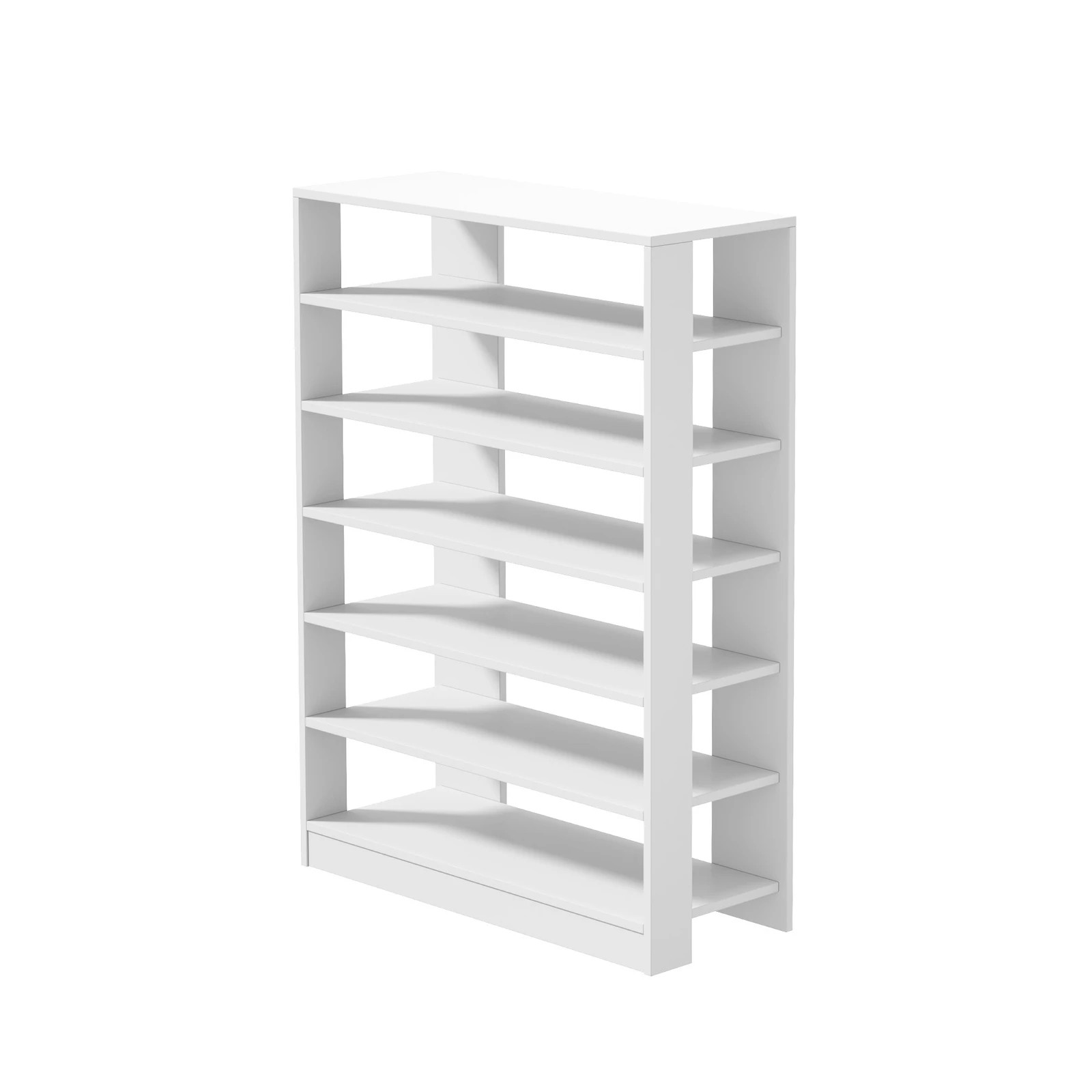 6 Oikiture Shoe Rack 7 Tiers Shelf Storage Cabinet Organiser 42 Pairs - White, 6 of 7