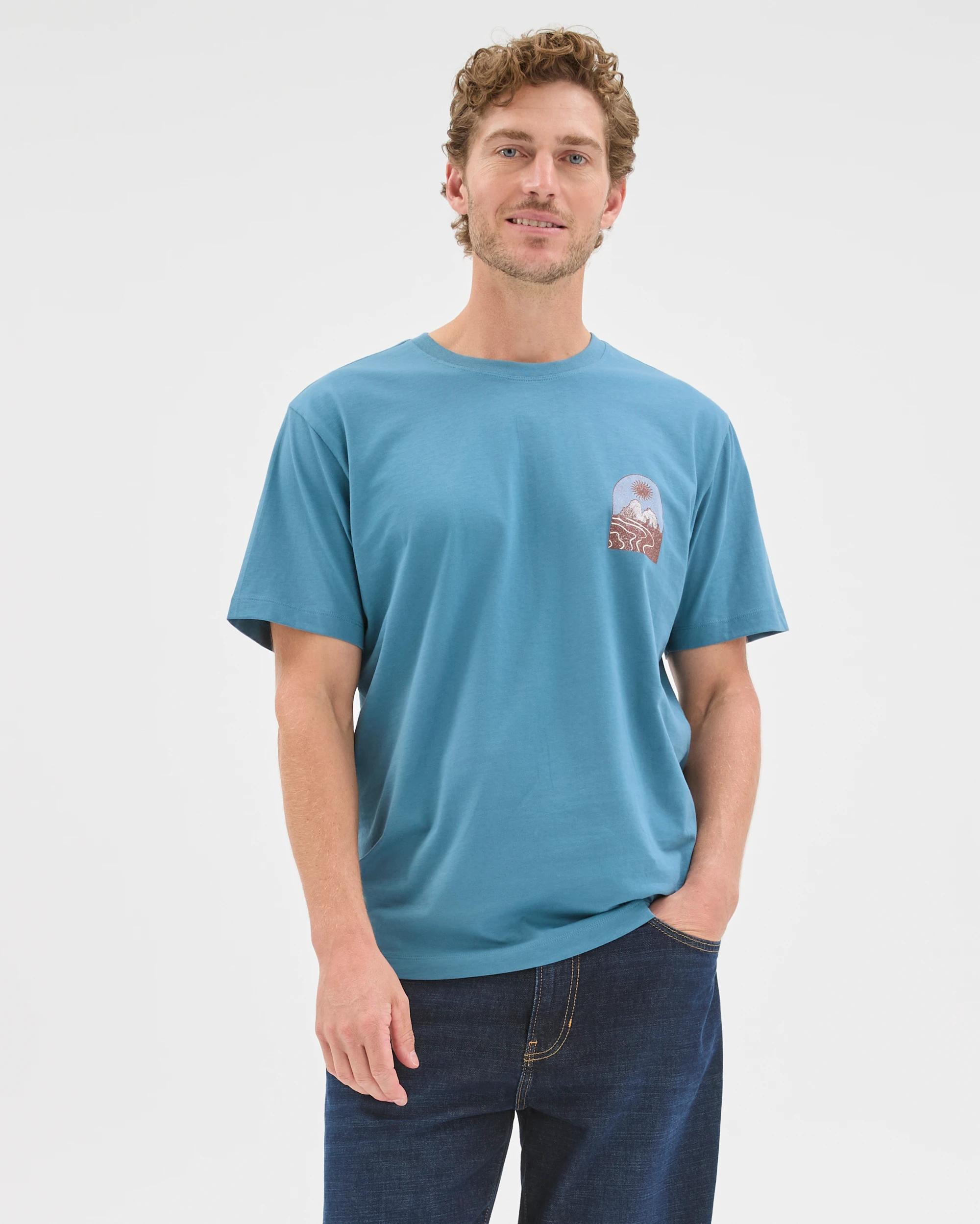 1 Target Man Australian Cotton Graphic T-Shirt AEGEAN BLUE, 1 of 6