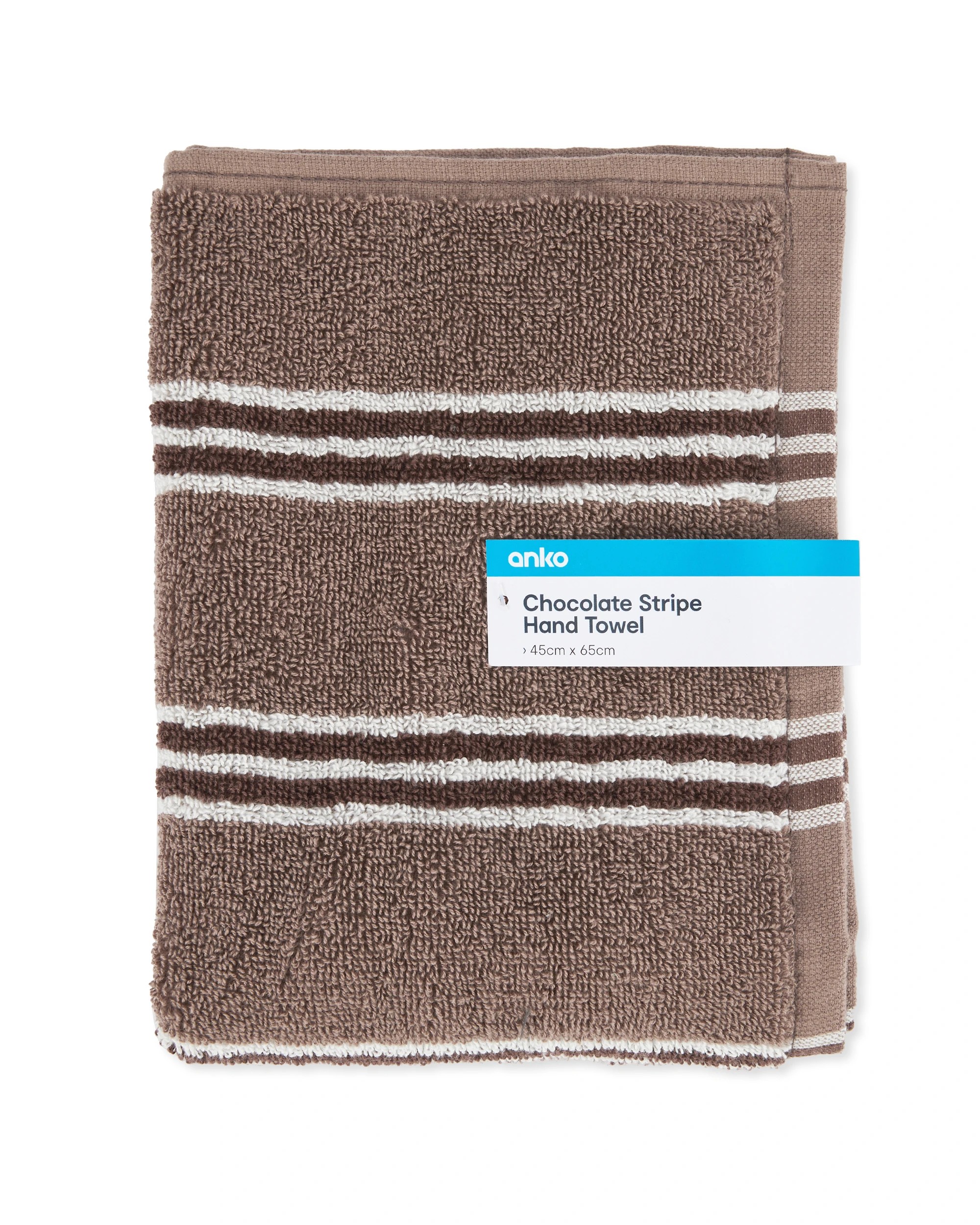 5 Stripe Cotton Hand Towel - Chocolate, 5 of 5