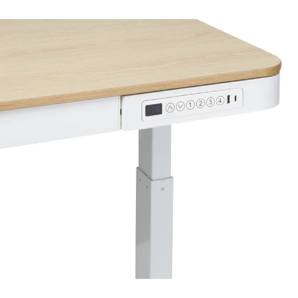 5 Newhaven Electric Sit Stand Desk with Drawer 1200mm White/Oak Desks, Tables and Workstations, 5 of 9