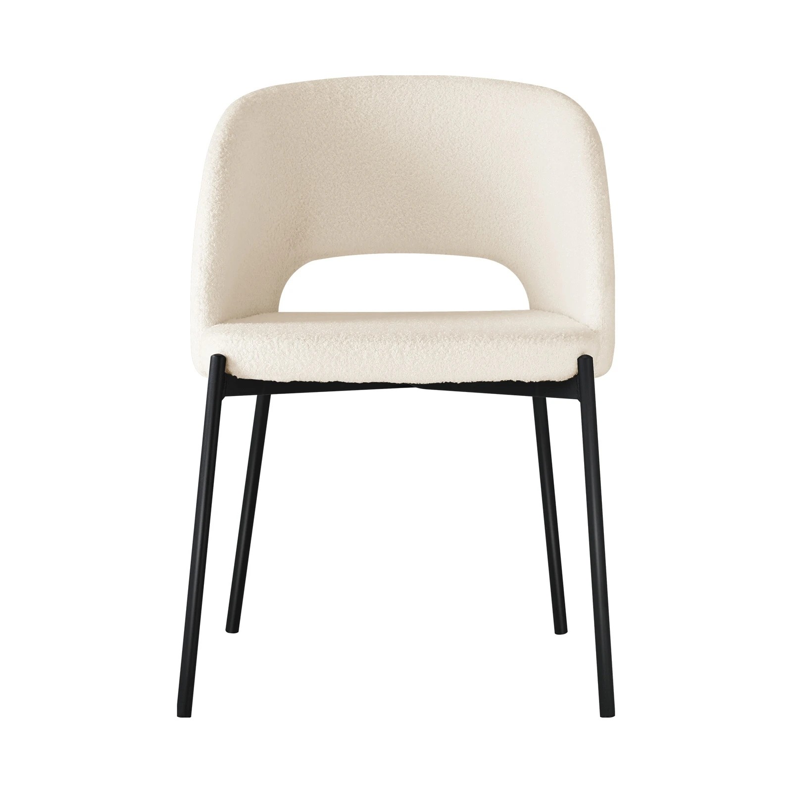 7 Oikiture 2x Sherpa Dining Chair Accent Chairs Tub Armchairs Metal Legs
 - White, 7 of 10