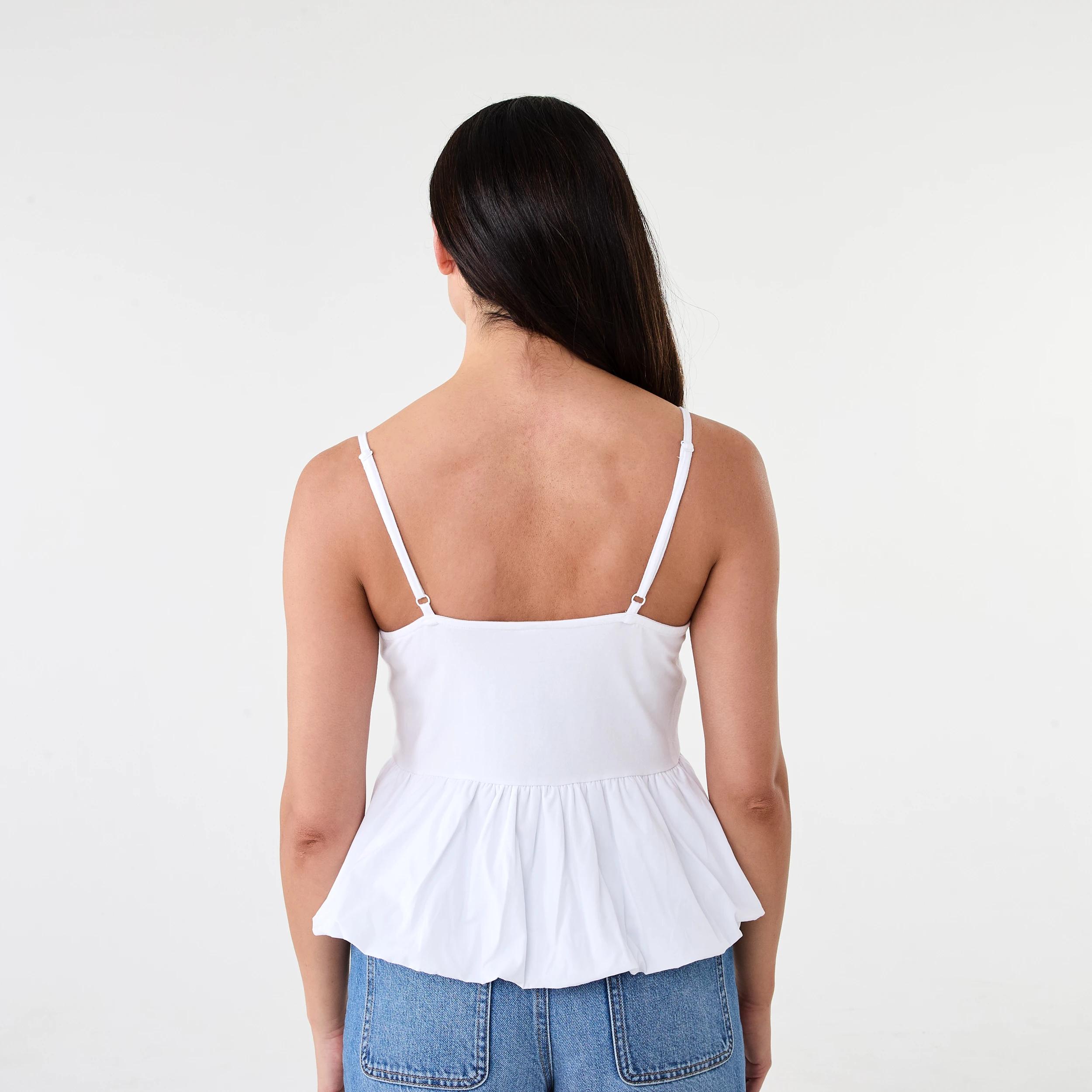 3 Sleeveless Bubble Hem Top White, 3 of 6