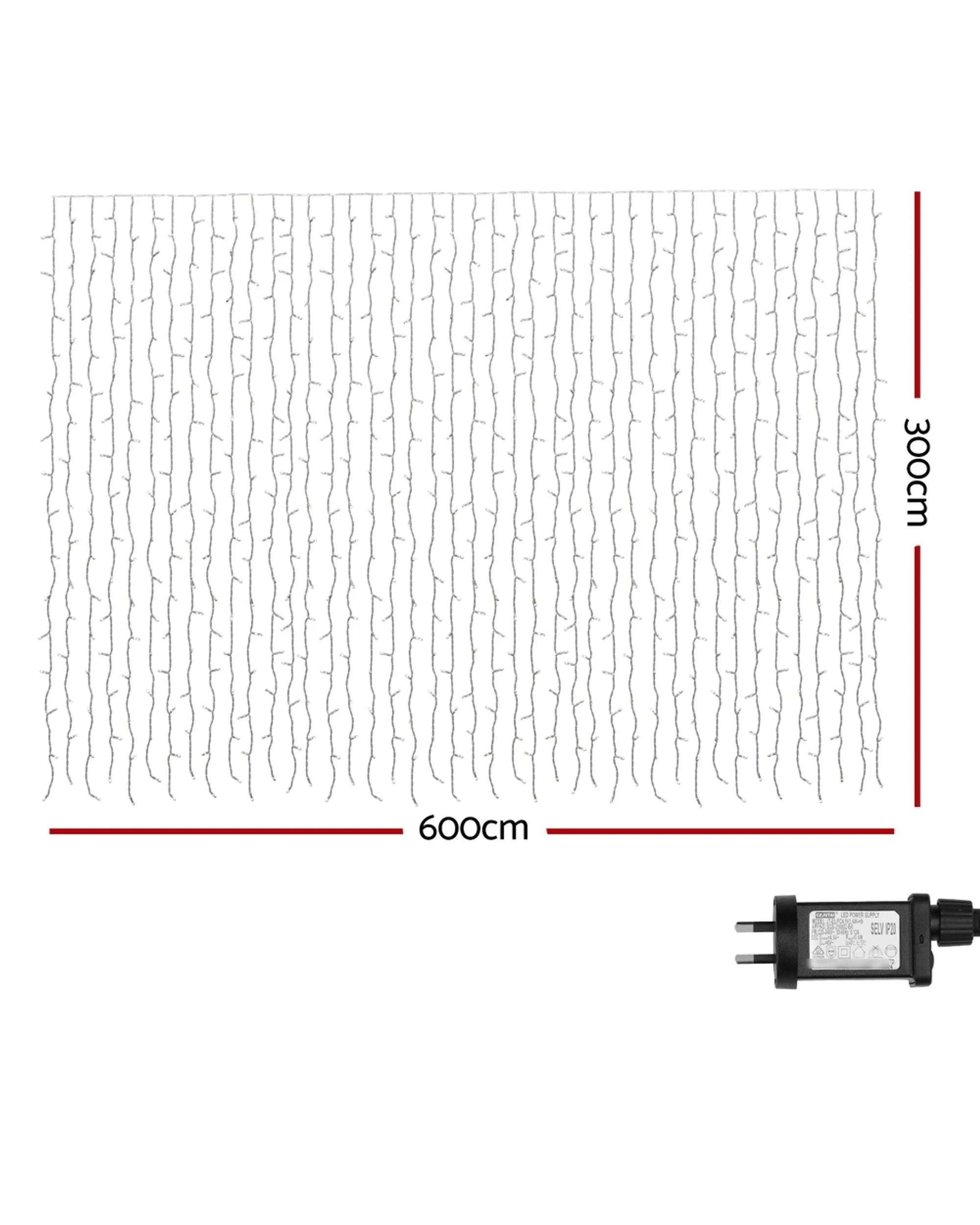 2 Jingle Jollys 6x3m Christmas Lights Curtain String Light 960 Led Rgb Remote
 - Multi, 2 of 3