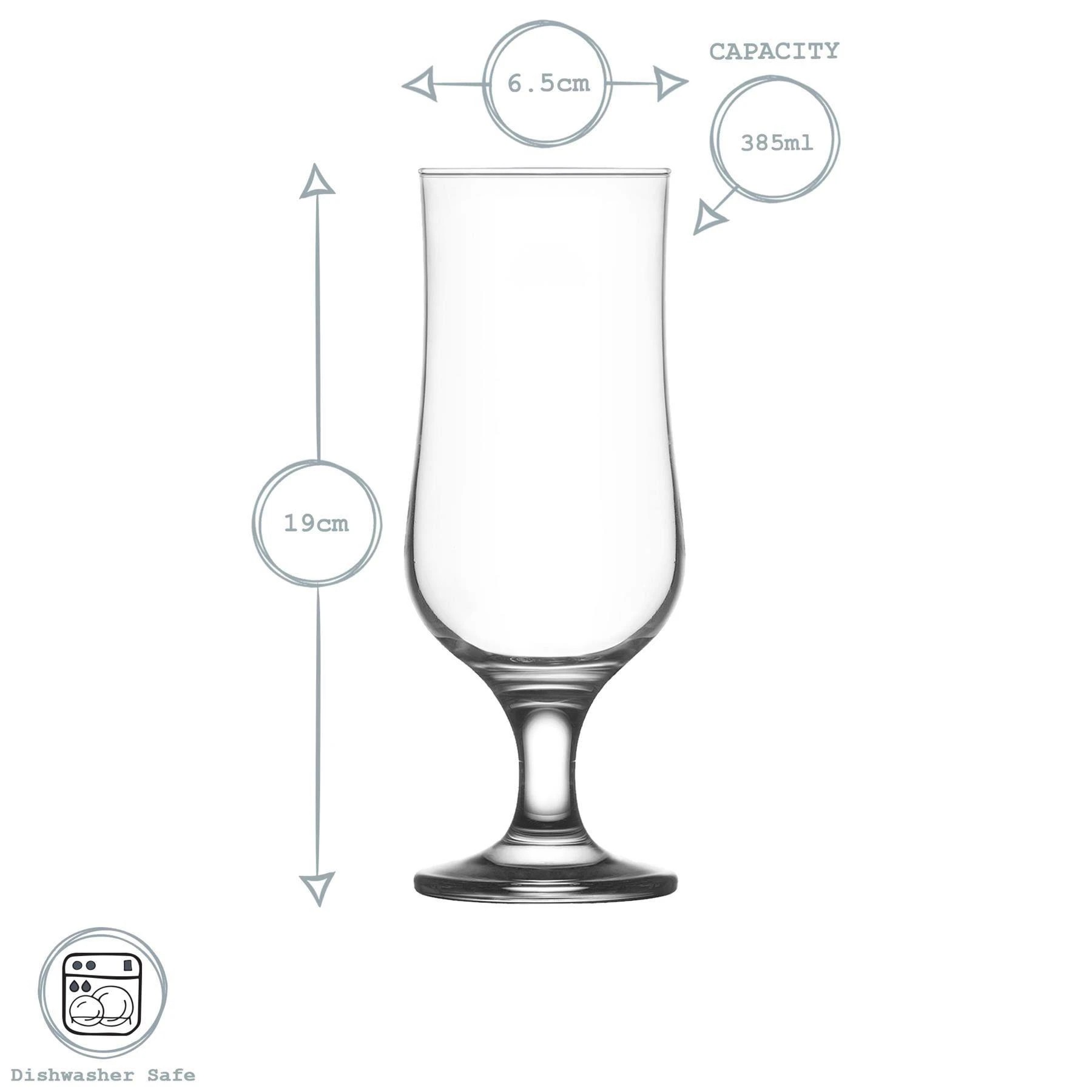 3 LAV Nevakar Stemmed Beer Glasses Set - Craft Beers, Ale and Cider - 385ml - Pack of 6 - Clear, 3 of 6