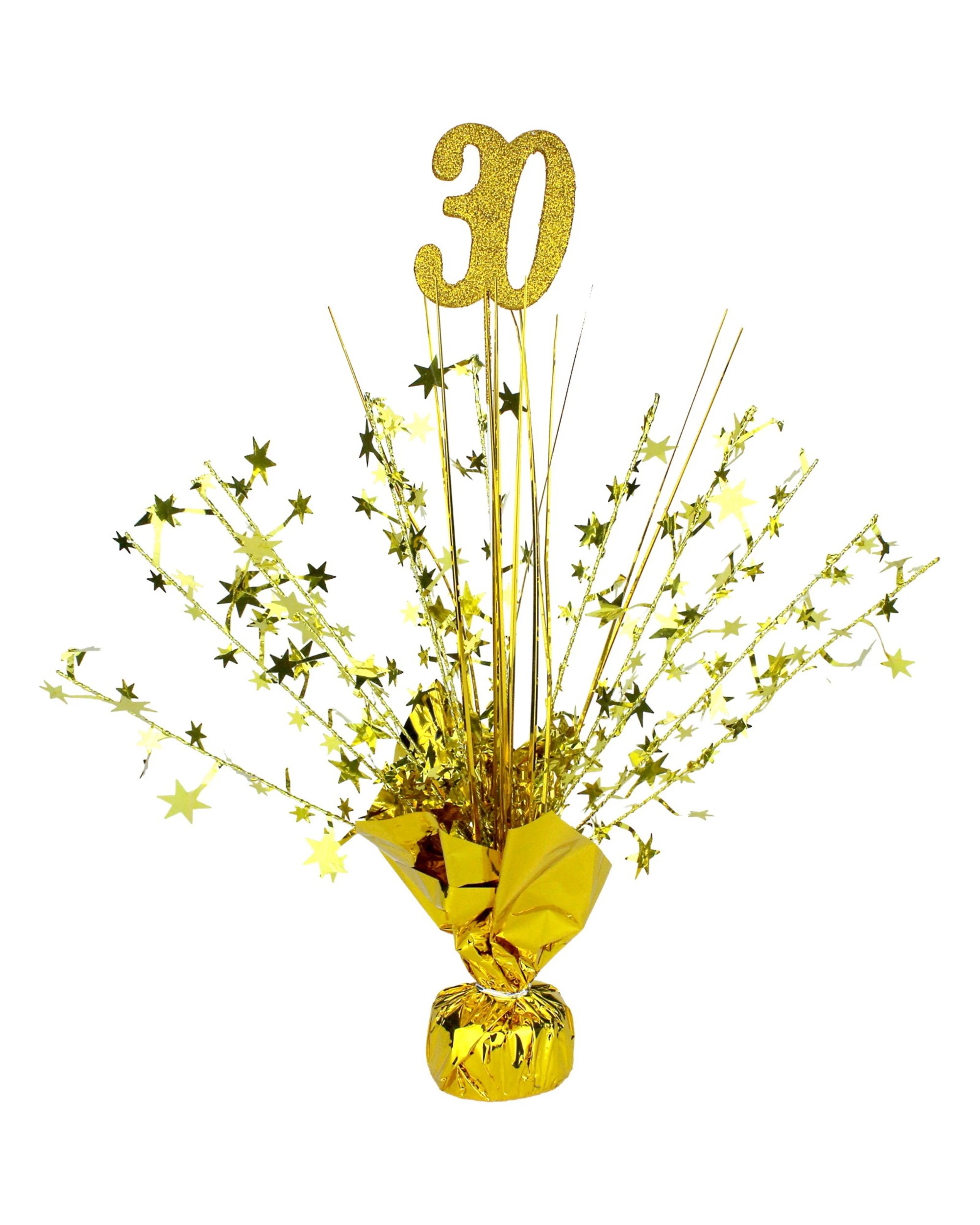 1 Party Maker 30th Birthday Star Foil Spray Centrepiece - Gold, 1 of 1