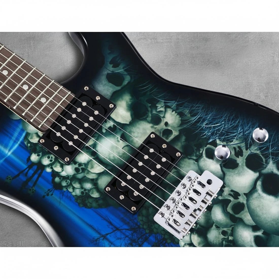 4 Alpha 41 Inch Electirc Guitar Humbucker Pickup Switch Full Size Skull Pattern - Blue, 4 of 6