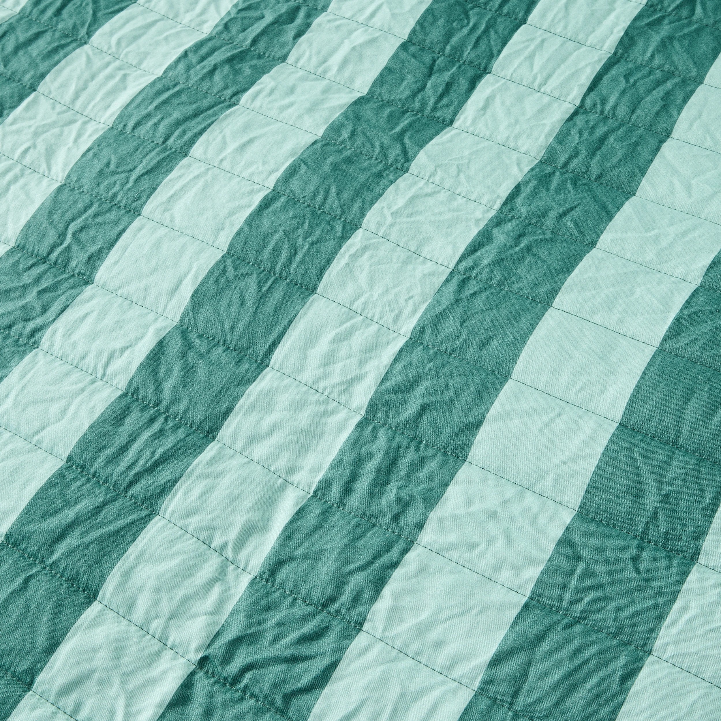 9 Reversible Stripe Coverlet Set - Queen/King Bed, Teal, 9 of 9