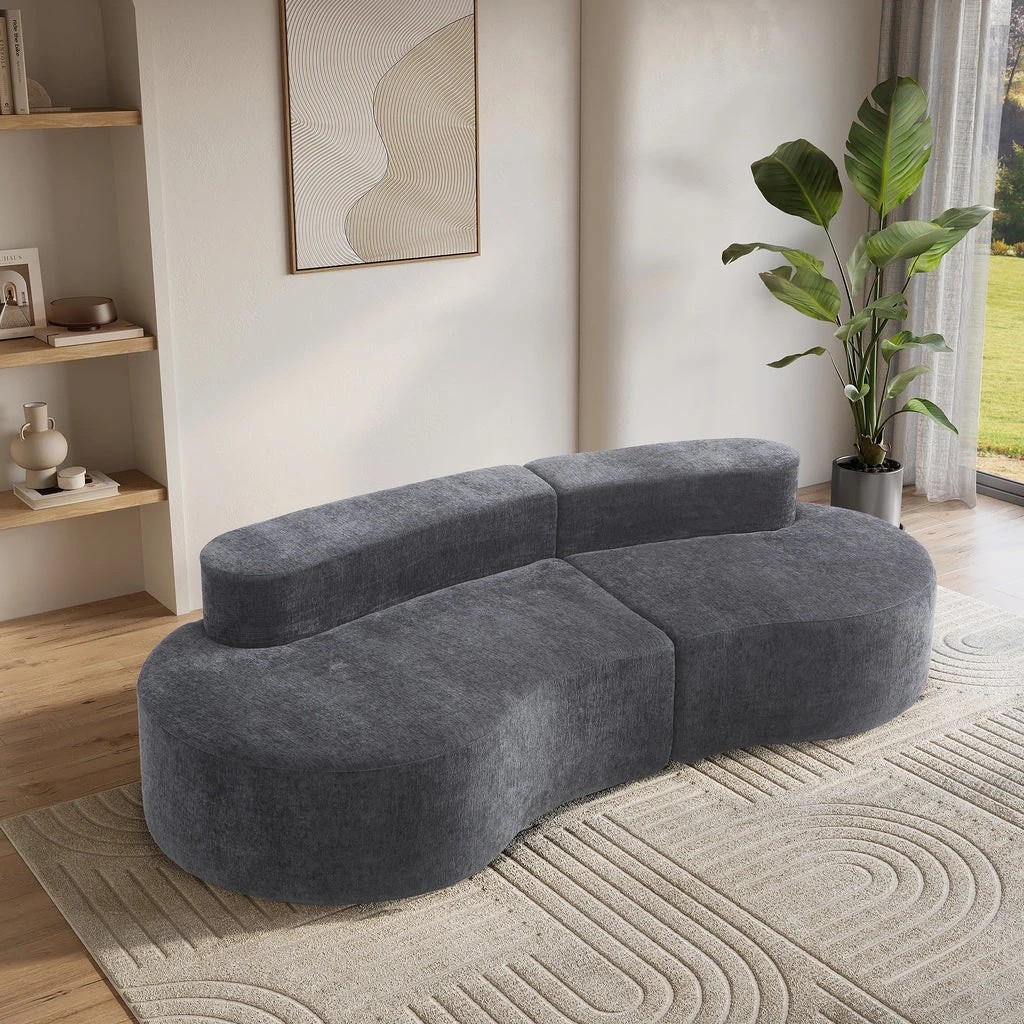 6 Zzz Atelier Arcadia Curve 3 Seater Foam Lounge Sofa - Charcoal, 6 of 7