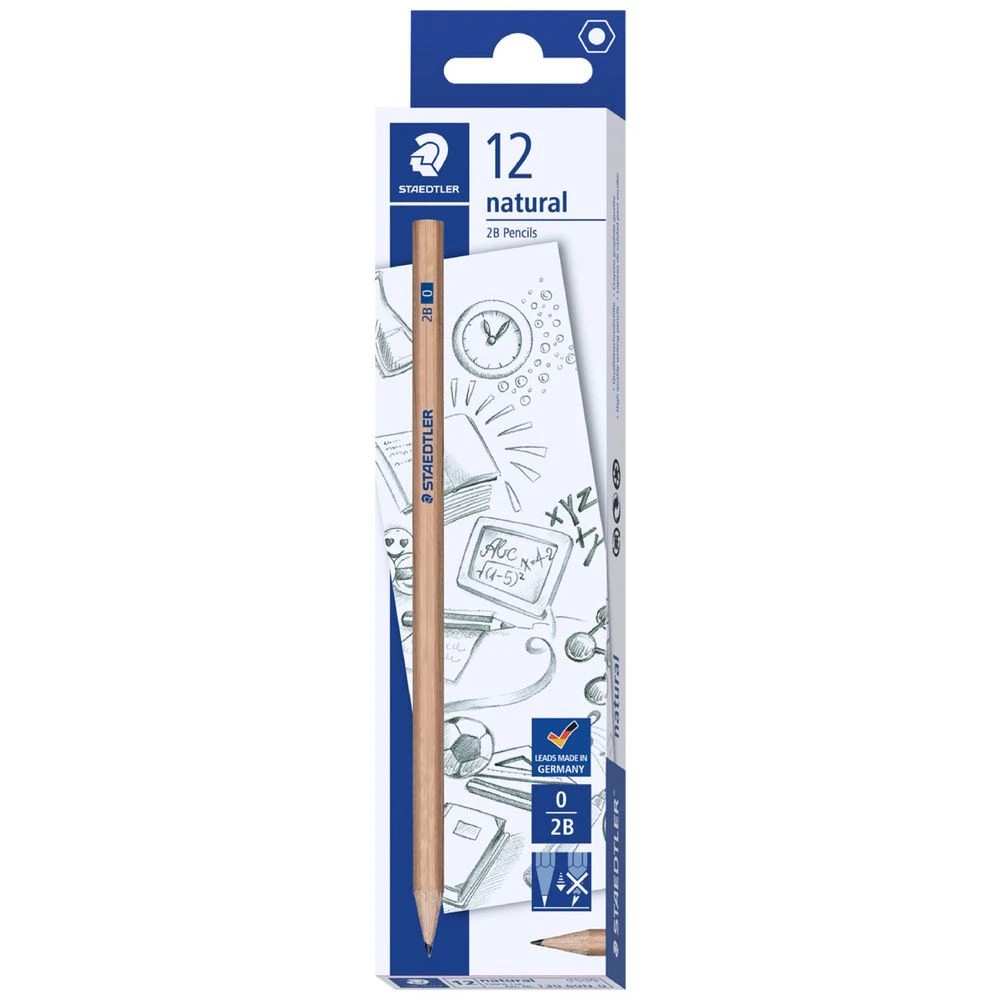 1 Staedtler Natural Graphite Pencils 2B 12 Pack, 1 of 3