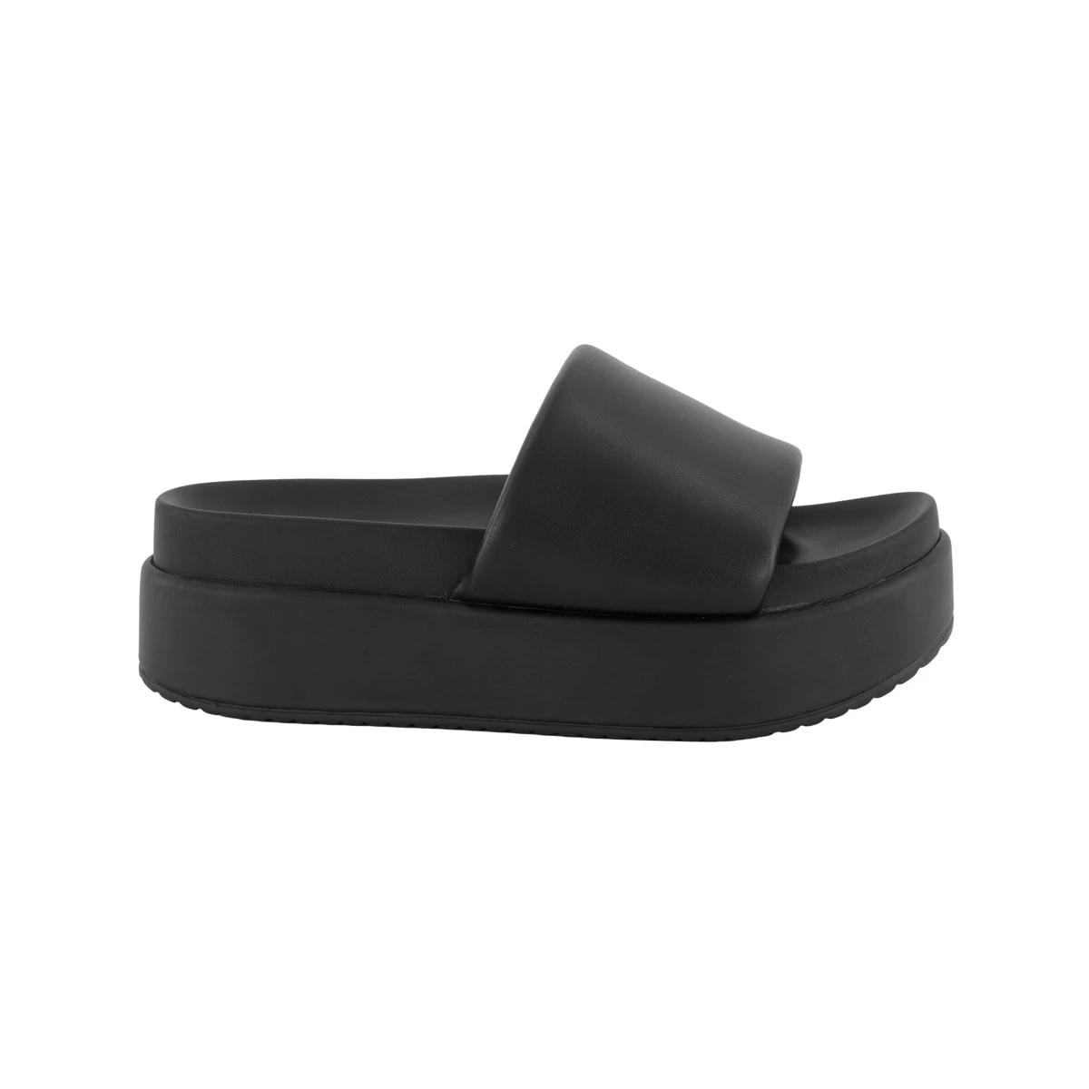 1 Casual Mule Platform Heels BLACK, 1 of 5