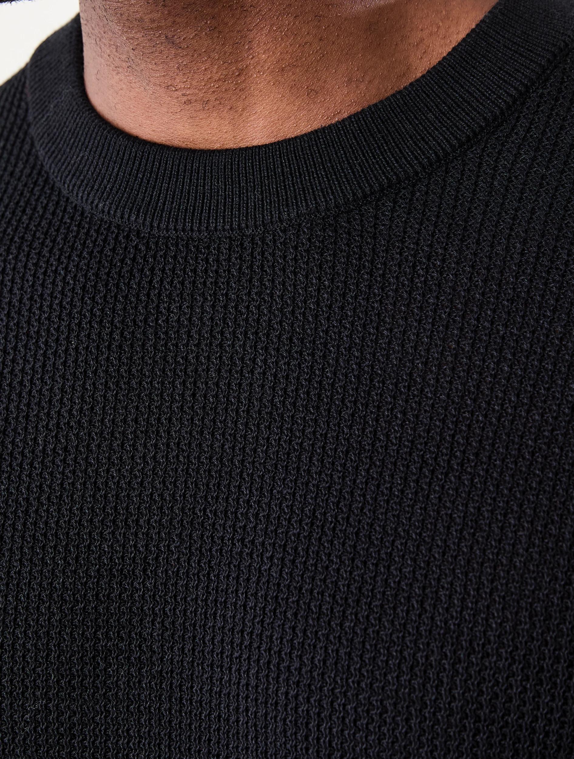 5 Lightweight Crew Neck Knit Jumper Black, 5 of 7