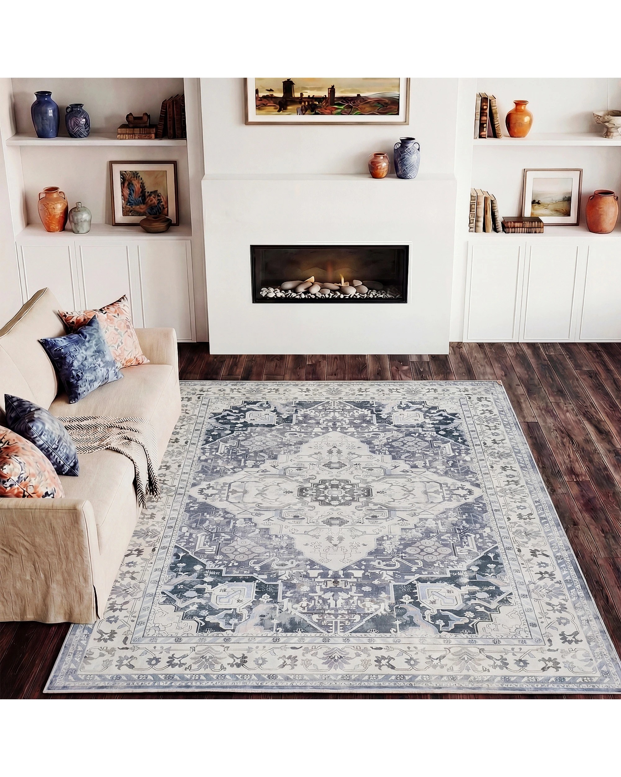 5 Advwin Large Floor Rug 160 x 230cm Vintage Thick Carpet - Grey, 5 of 7