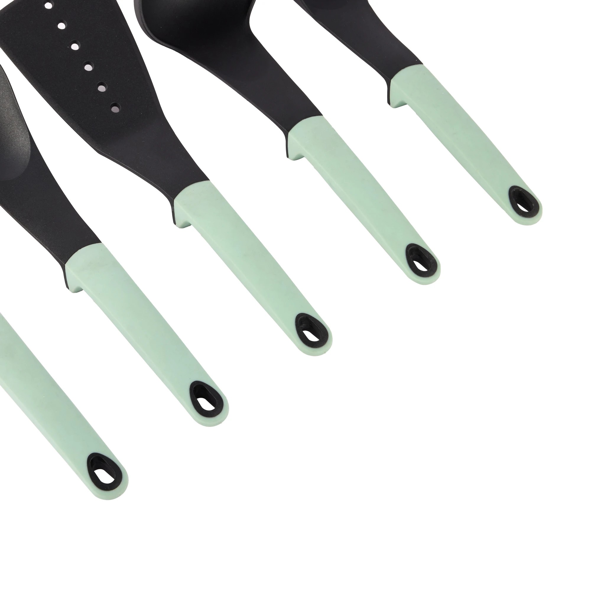 4 Set of 5 Nylon Utensils with Soft Touch Handles, 4 of 5