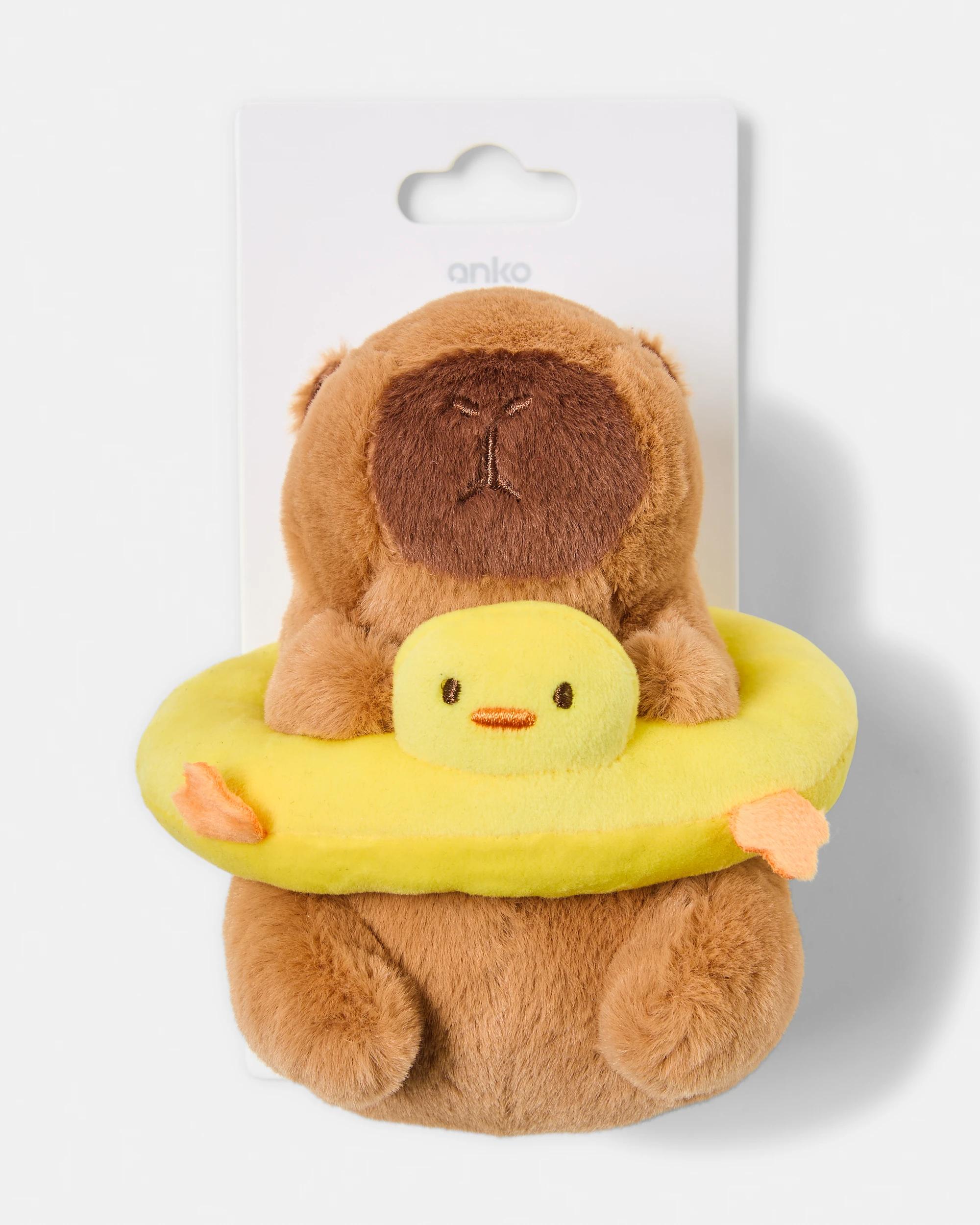 3 Duck Capybara Charm Keyring - Brown, Yellow and Gold Tone Brown, 3 of 3