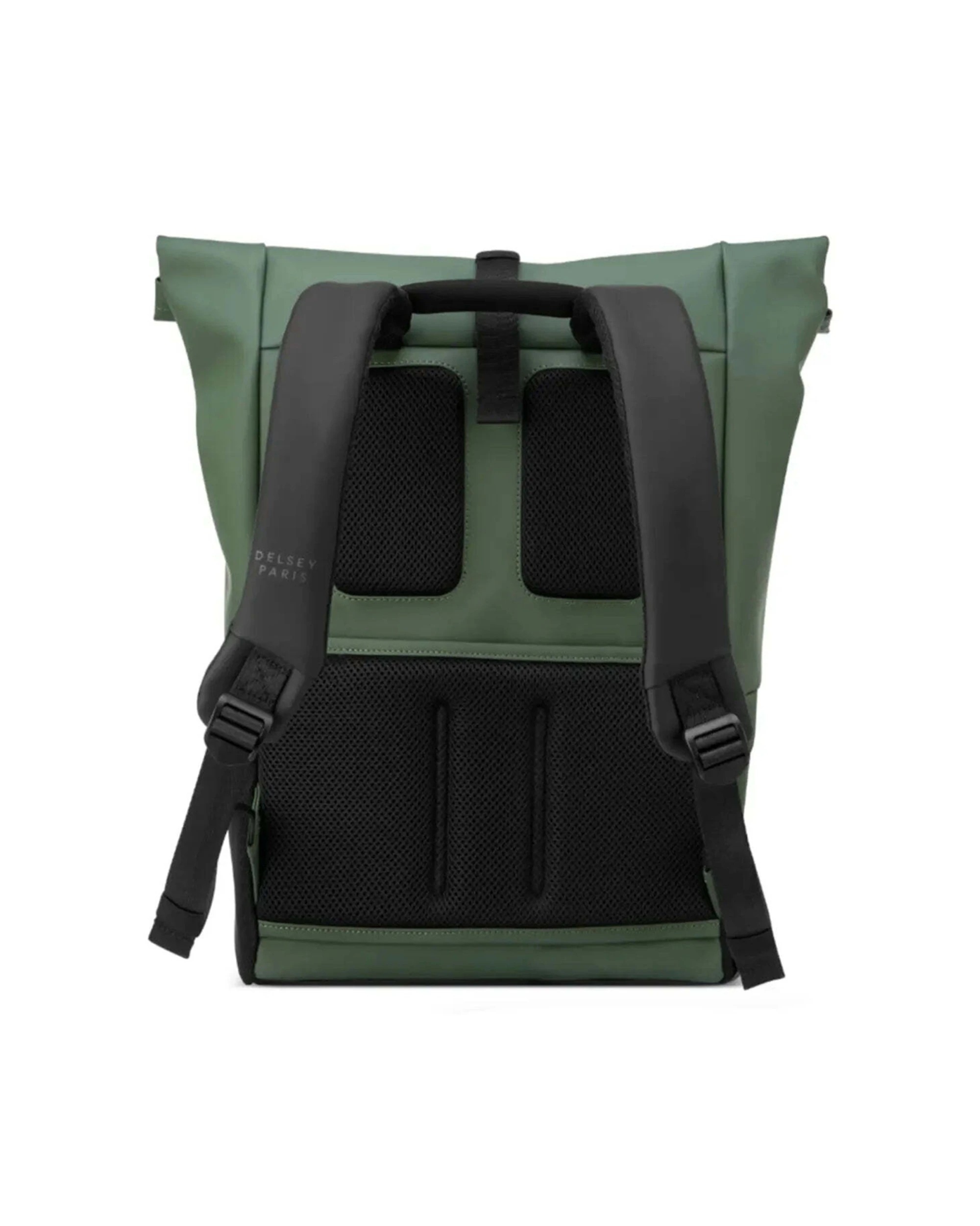 5 Delsey Turenne Soft Rolltop 15in Laptop Backpack RFID Data Protection Rollup - Green, 5 of 5