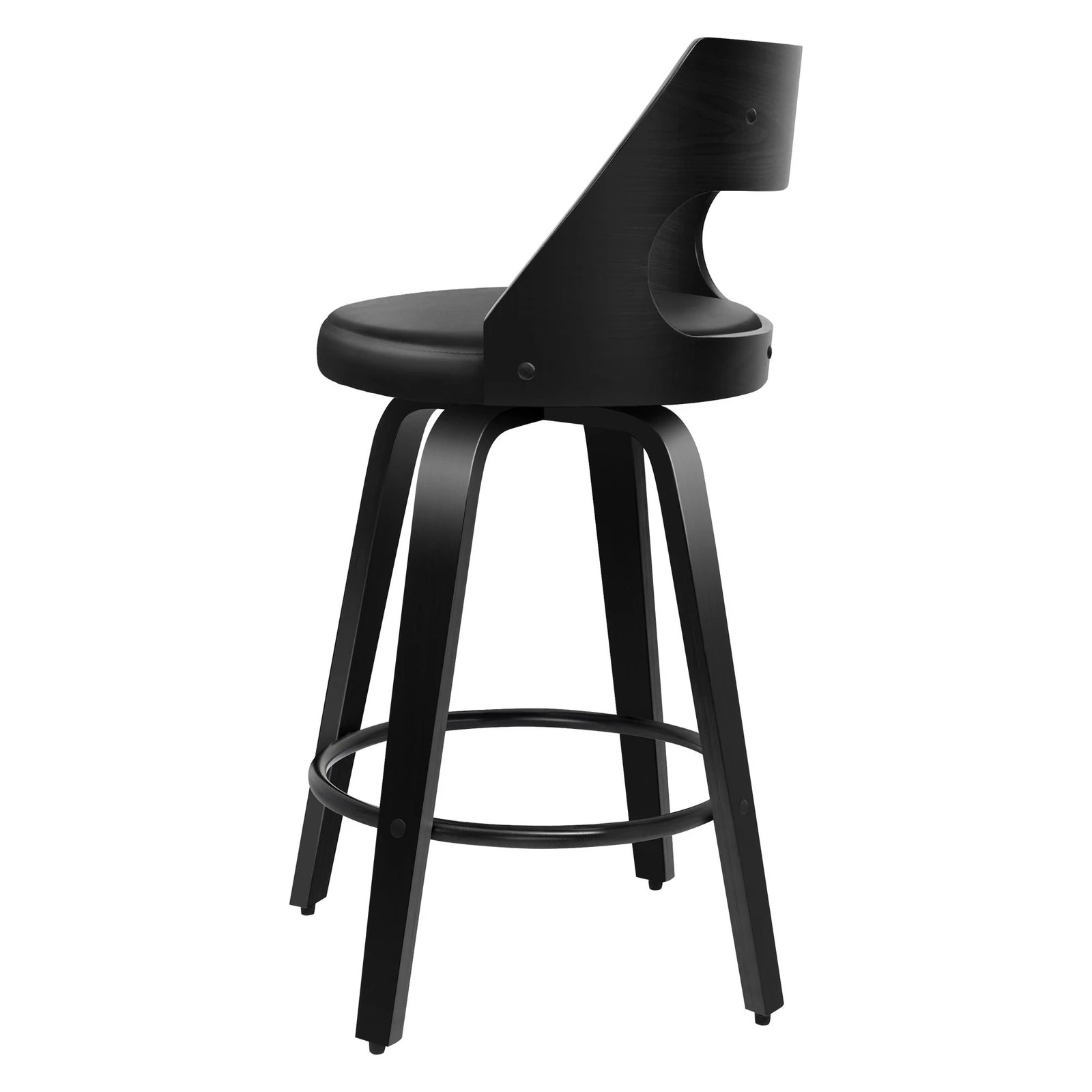 8 Alfordson 4x Swivel Bar Stools Eden Kitchen Wooden Dining Chair - Black, 8 of 9