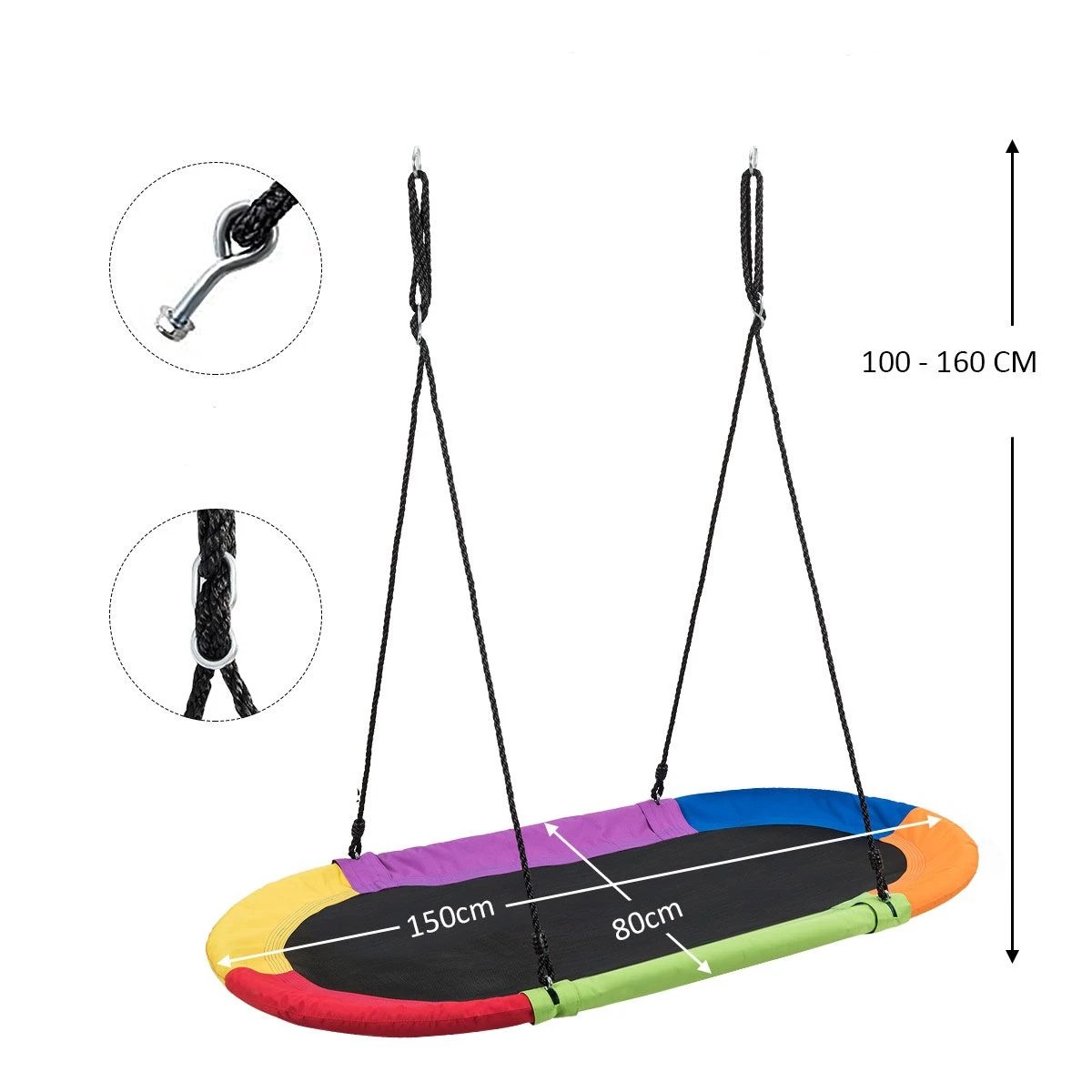 2 Costway 317KG Load Giant Tree Swing Set Outdoor Hanging Hammock, 2 of 2