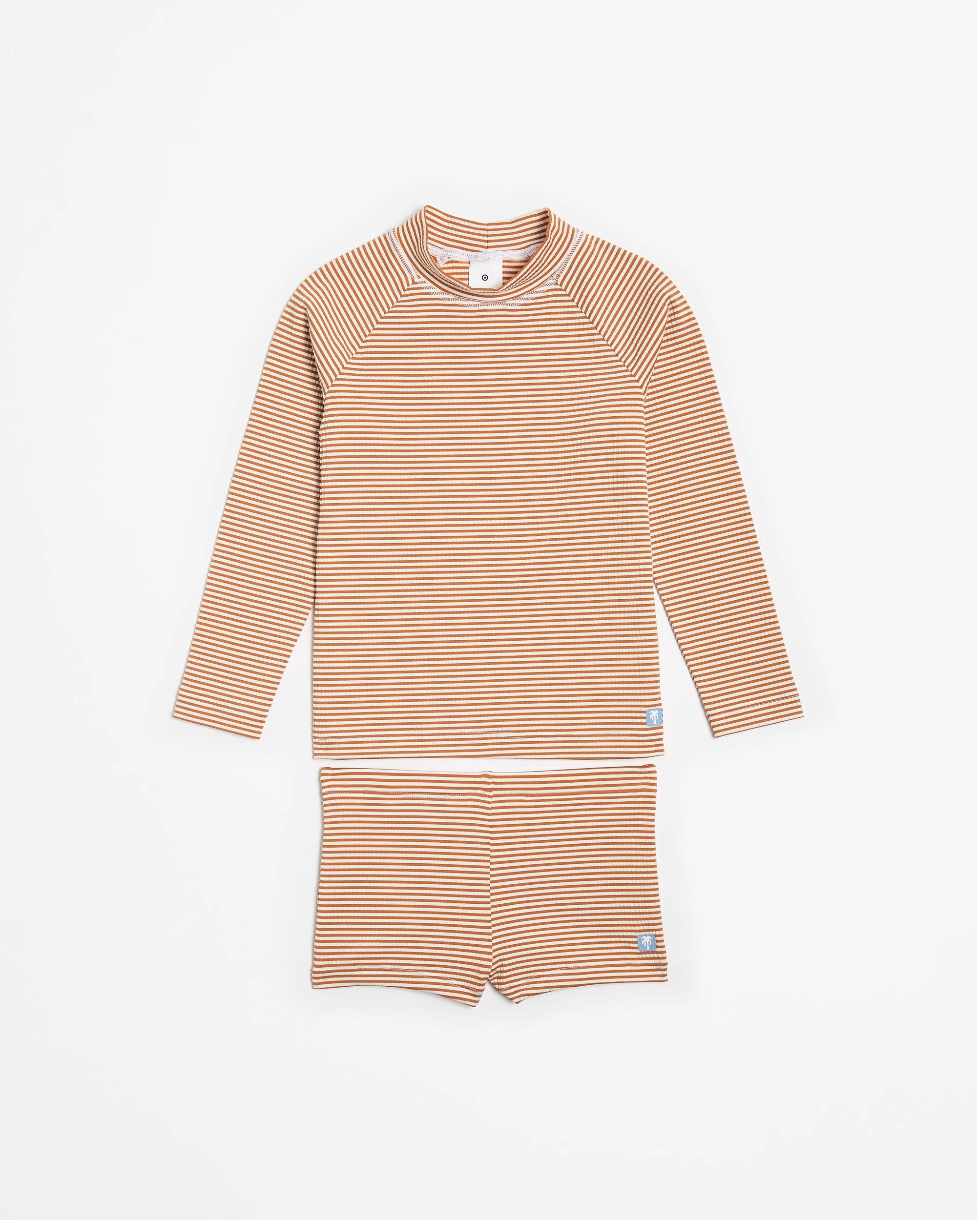 1 Target Swim Rashie And Short 2 Piece Set ORANGE STRIPE, 1 of 3