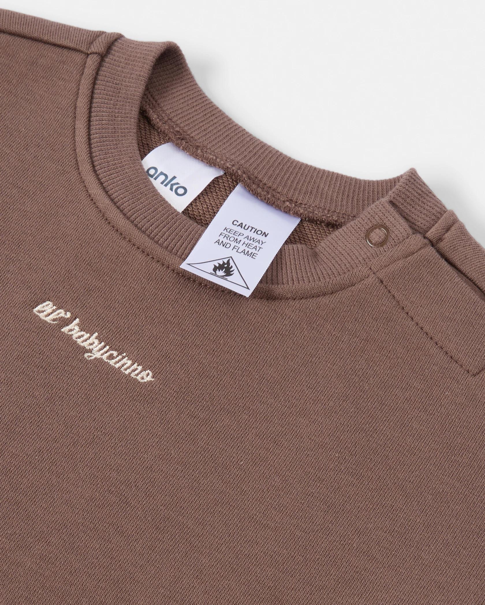 3 Australian Cotton Short Sleeve Fleece Shortie Brwn Cino, 3 of 4