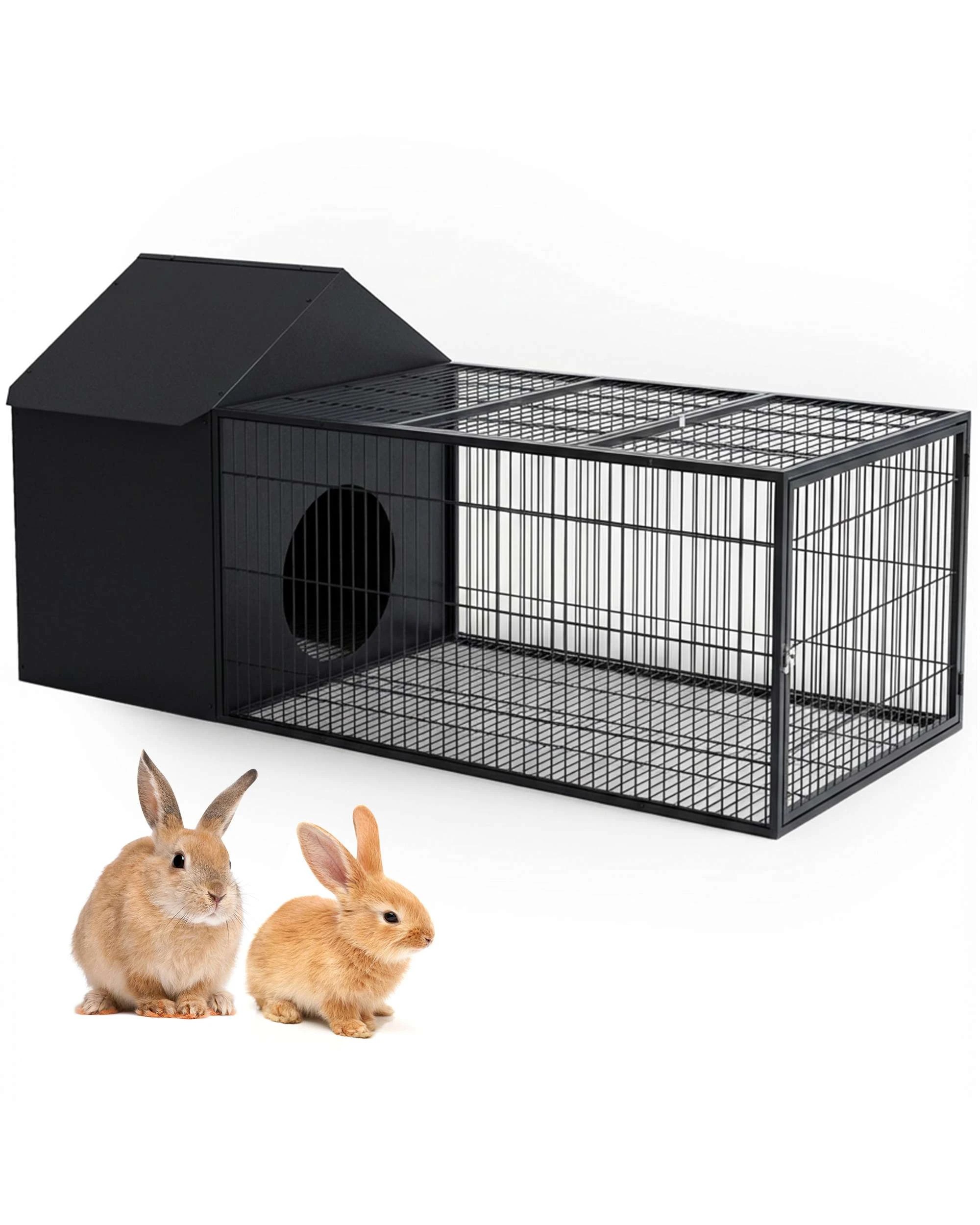1 Advwin Rabbit Hutch 166x70cm Bunny Cage Guinea Pig Cage Pet Cage, 1 of 9
