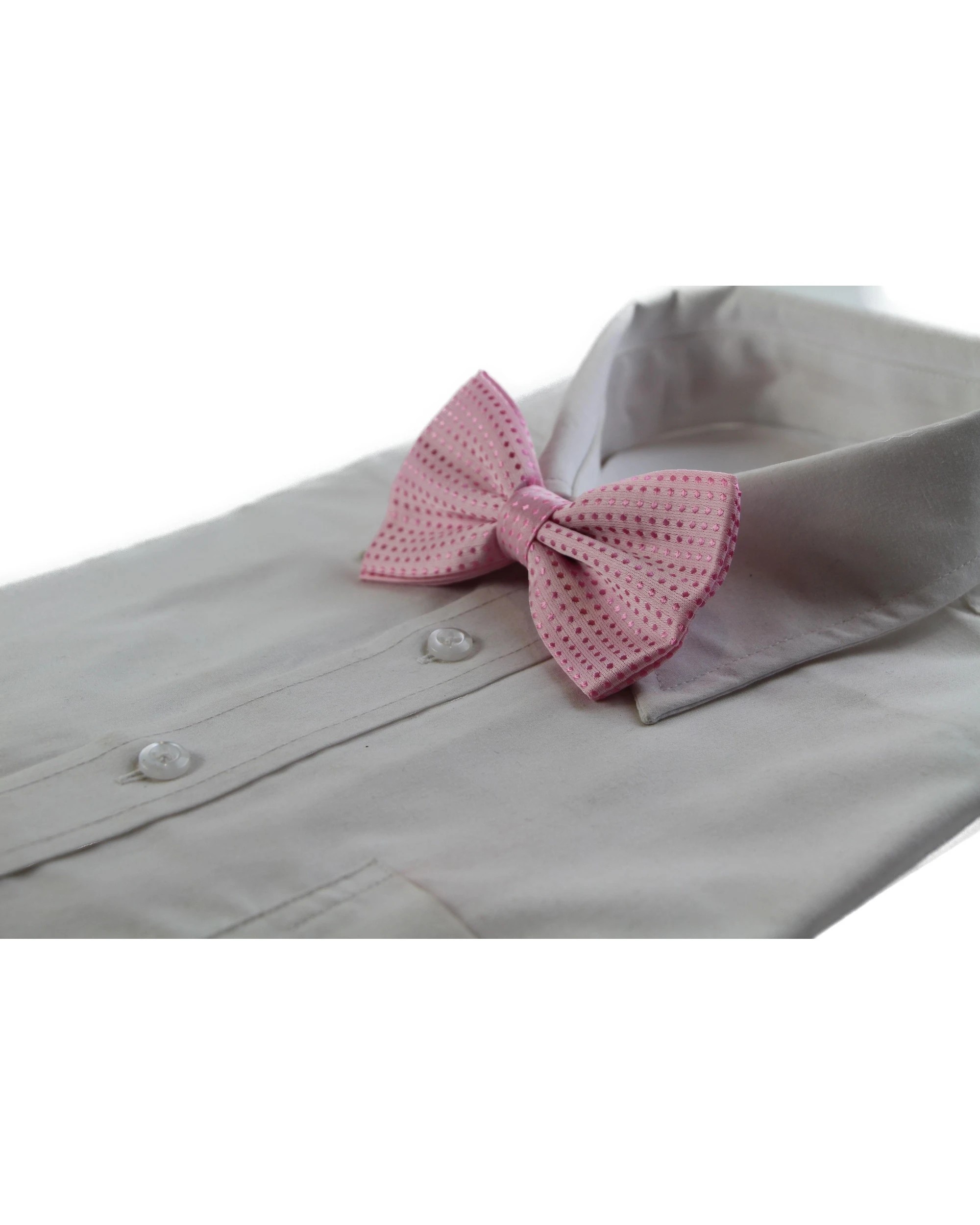 1 Zasel Mens Light Pink Polka Dot Patterned Bow Tie - Pink, 1 of 3