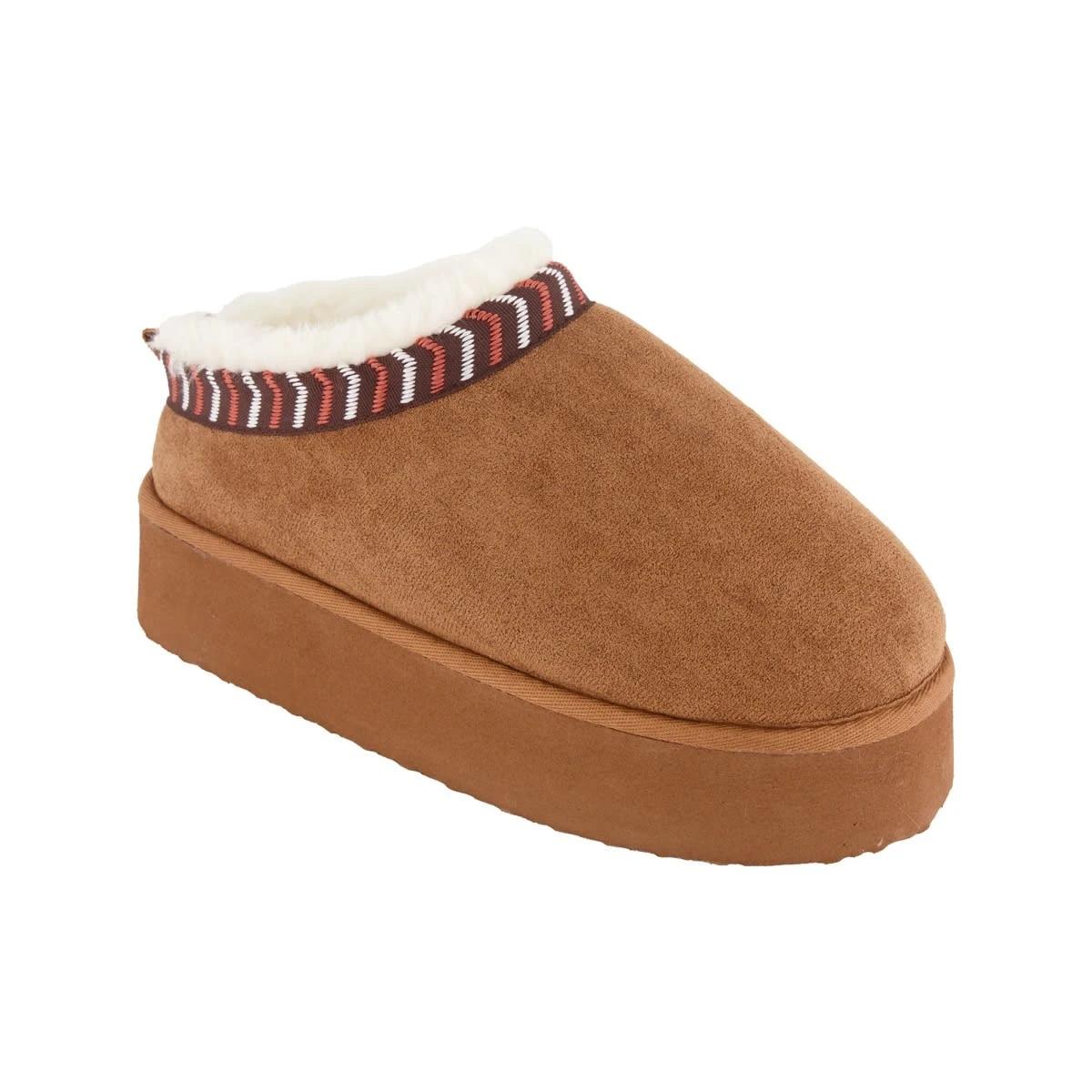 1 Scuff Platform Trim Slippers Chestnut, 1 of 3