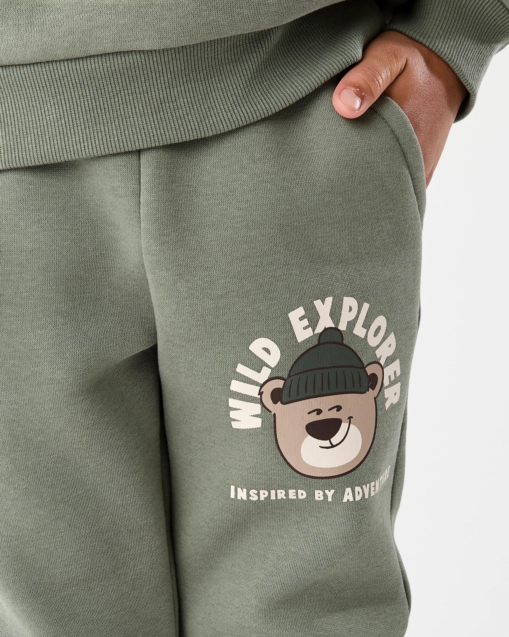 3 Print Trackpants Grn Bear, 3 of 6