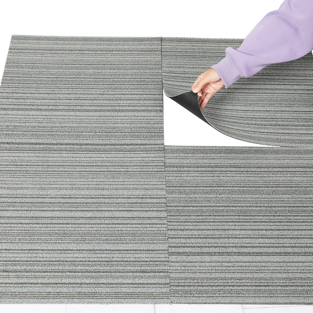 4 Marlow 20pcs 50x50cm Carpet Tiles Striped Pattern, 4 of 8