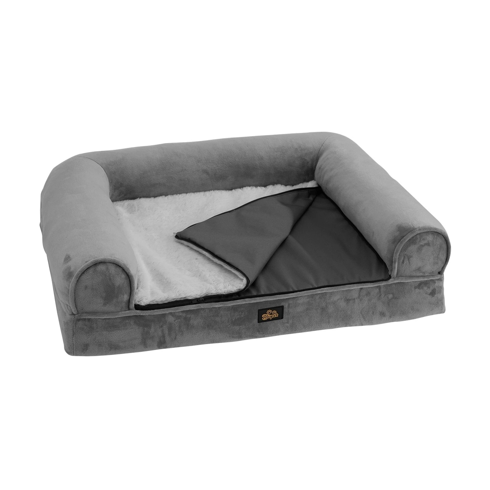 4 Alopet Orthopedic Dog Bed Memory Foam Pet Calming Sofa Removable Cover Large
 - Grey, 4 of 7