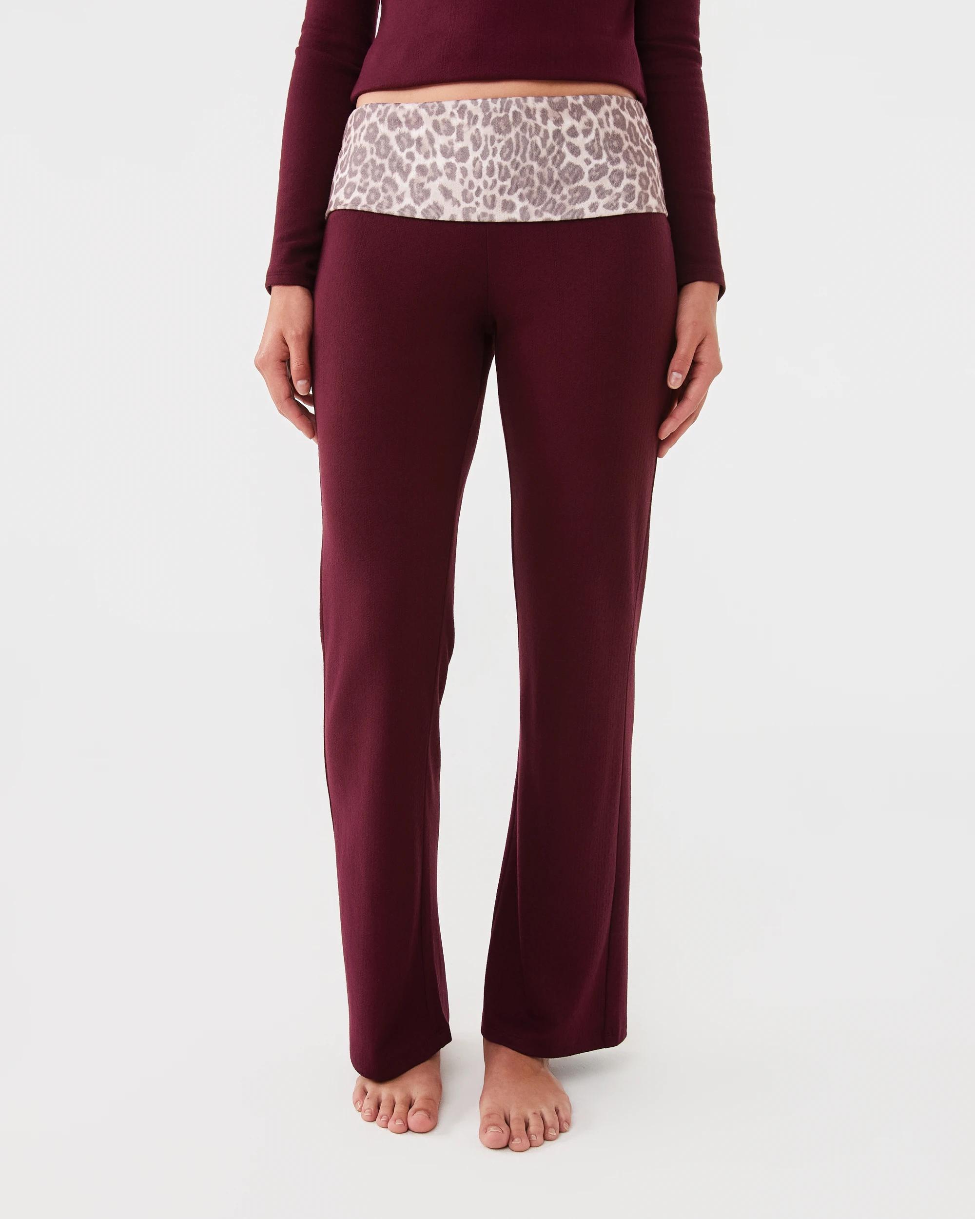 1 Fold Over Waist Pants Velvet Red, 1 of 5