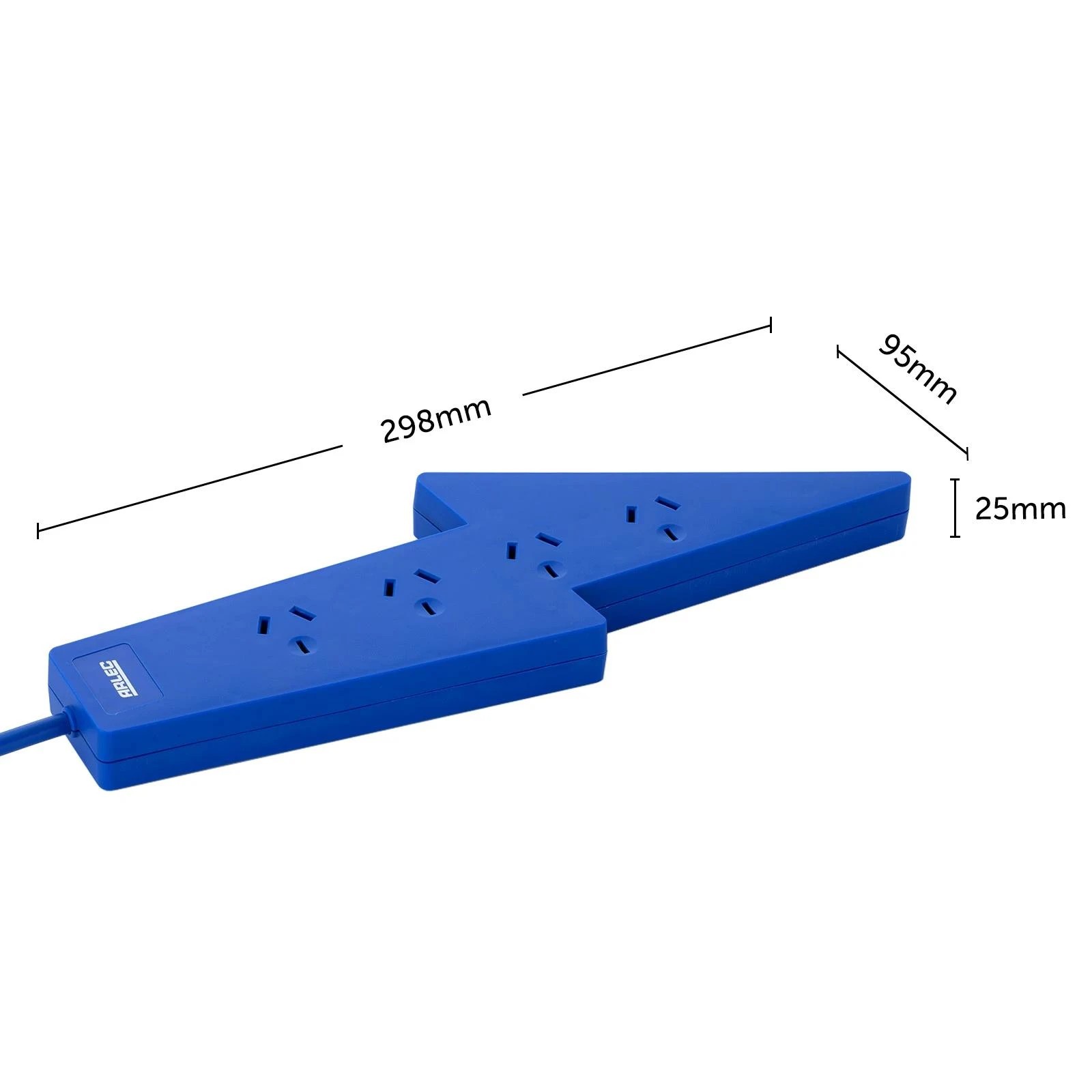 5 Arlec 4 Outlet Wave Overload Protected Powerboard - Blue, 5 of 5