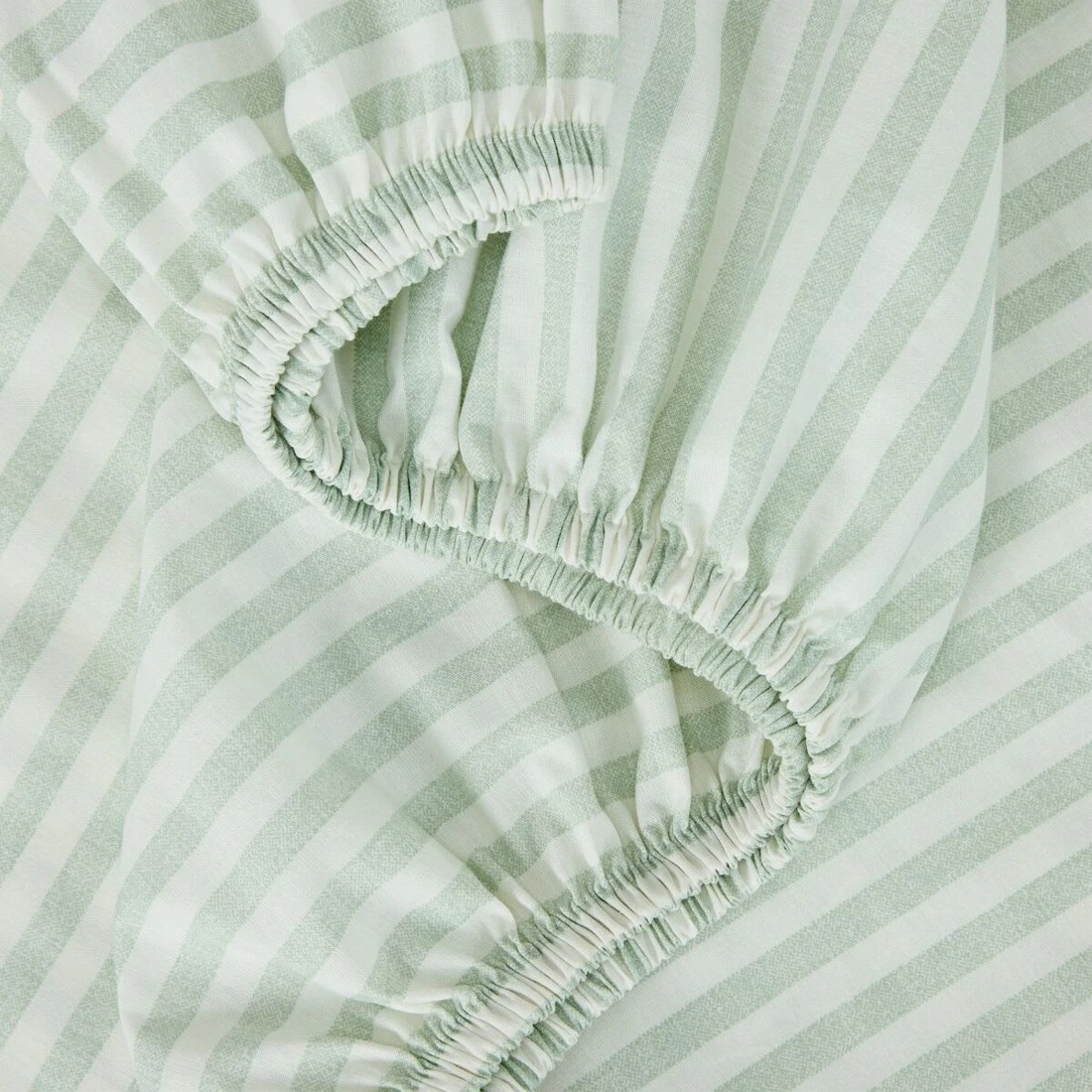 3 250 Thread Count Stripe Cotton Sheet Set - King Bed, Sage, 3 of 7