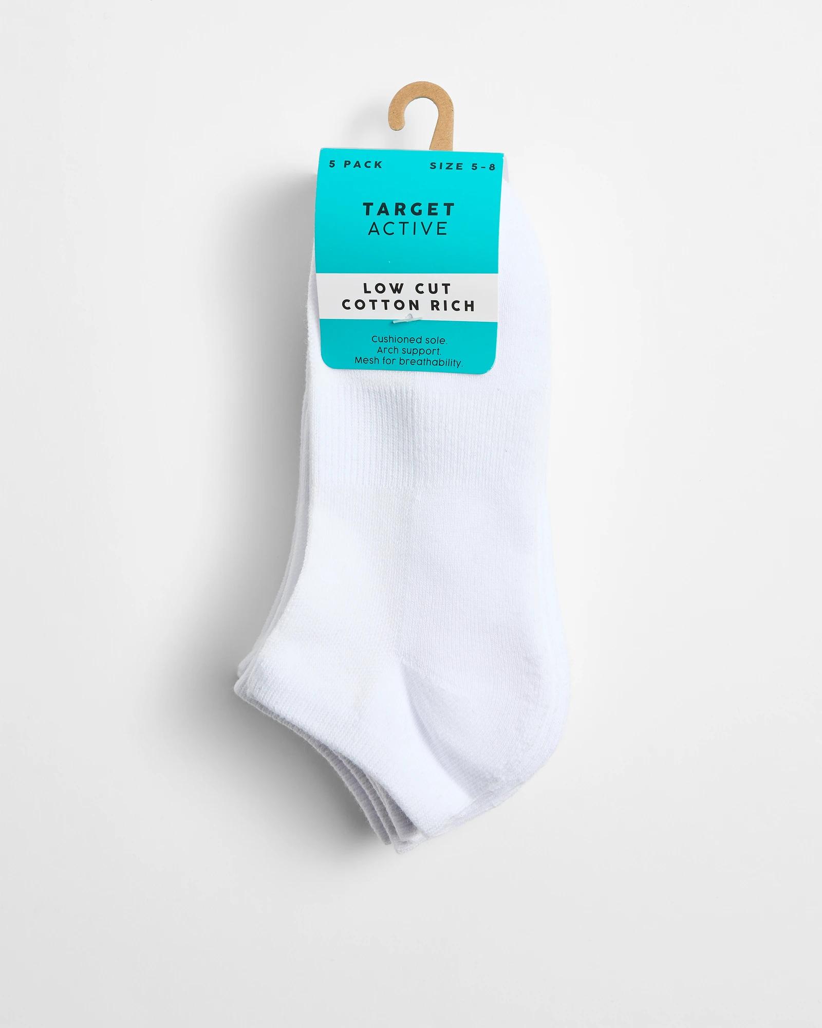 3 Target Active 5 Pack Low Cut Sports Socks WHITE, 3 of 3
