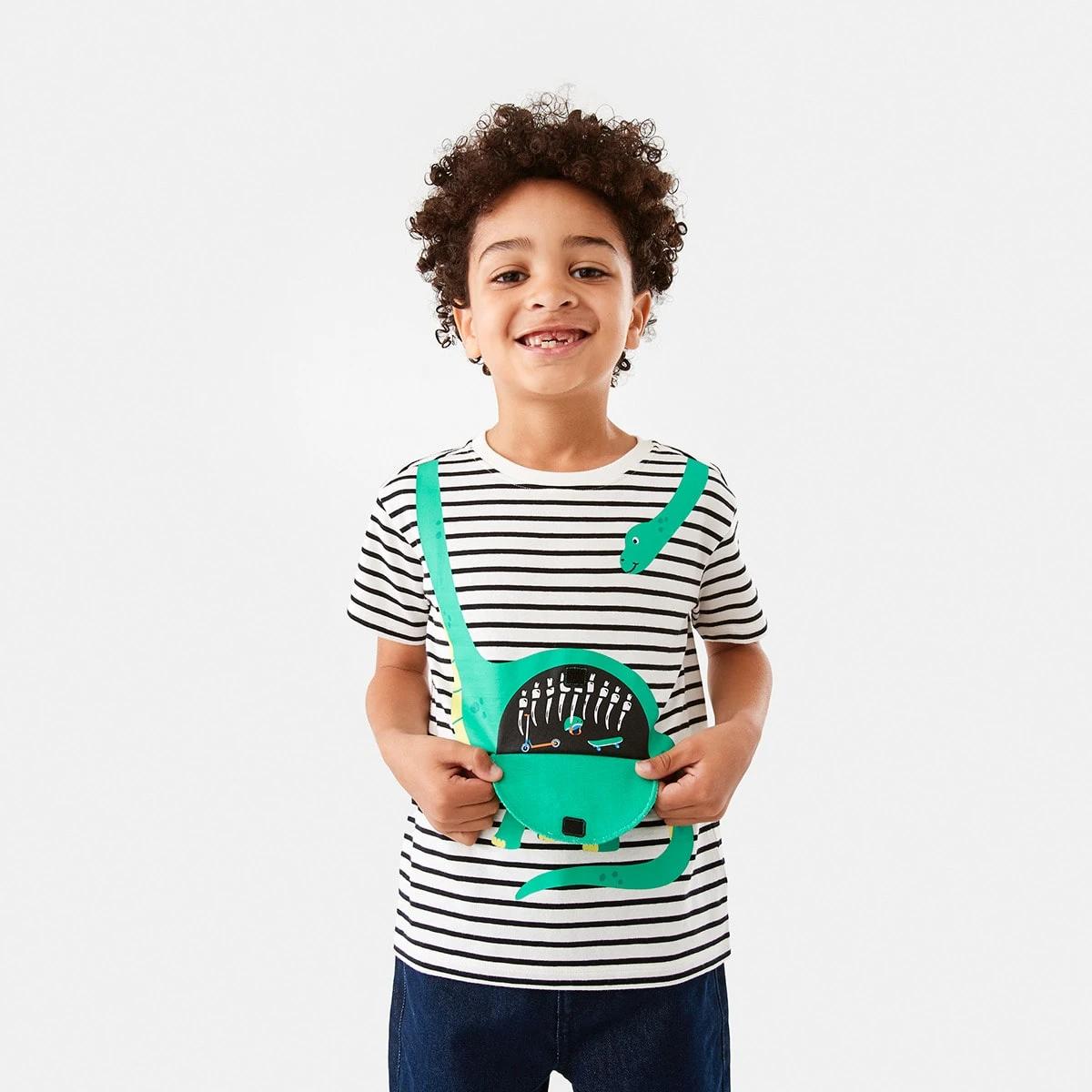 2 3D Applique T-shirt White Dino, 2 of 10