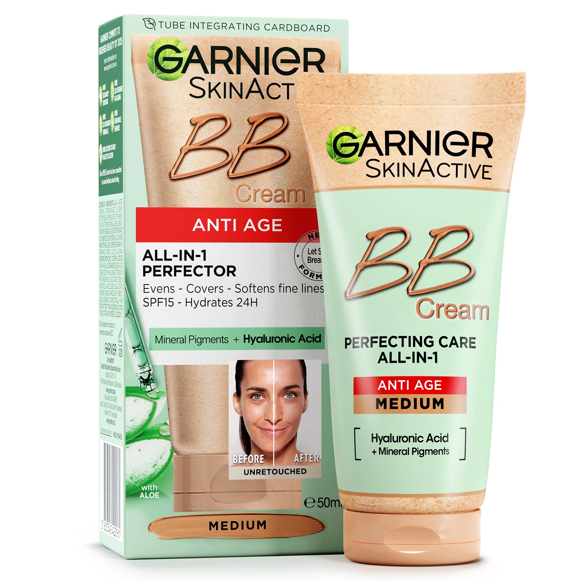2 Garnier SkinActive Perfecting Care All-In-One BB Cream Anti Age - Medium, 2 of 8