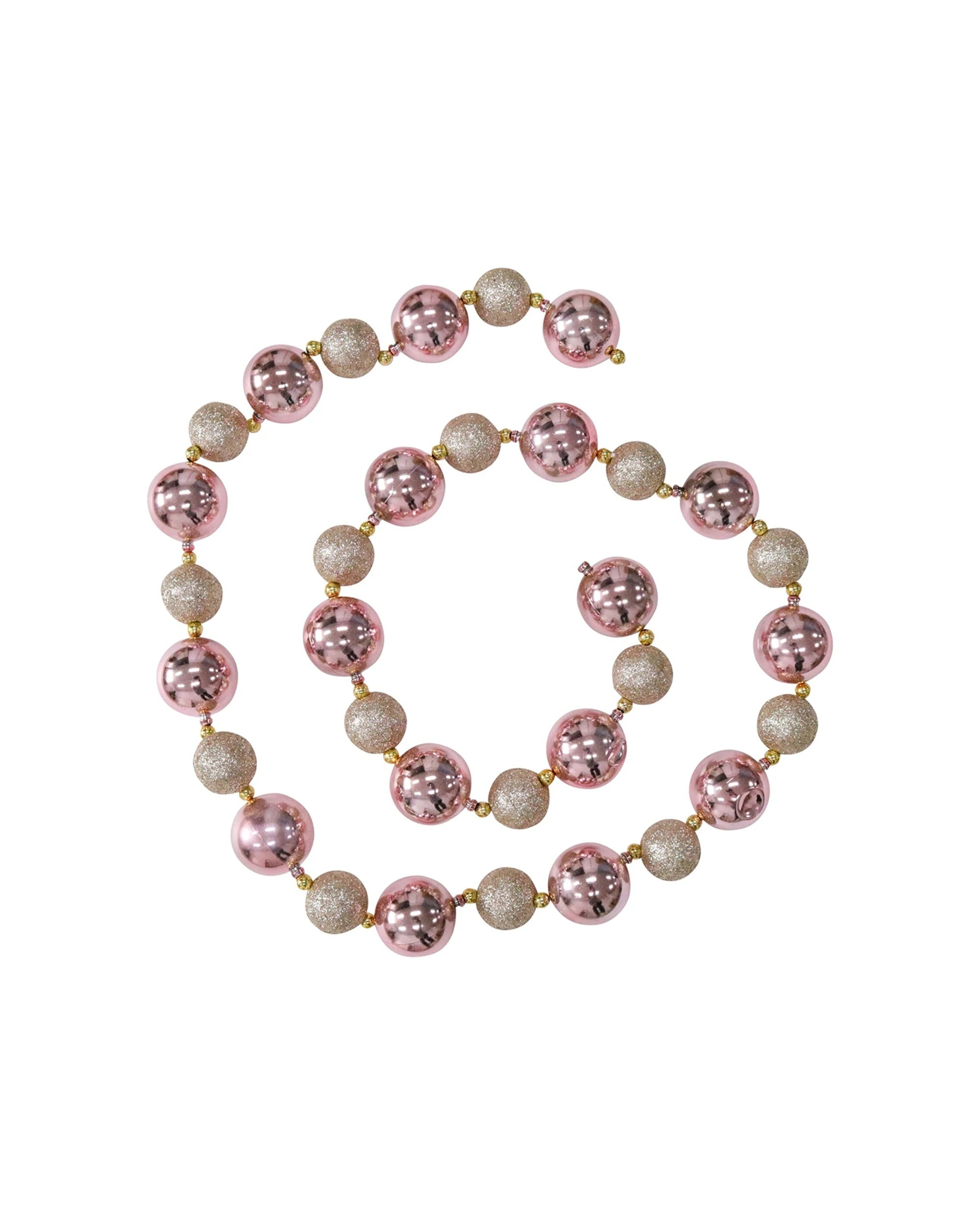 3 Lvd Bauble Garland Pink Champagne Seasonal Decorative Christmas Decoration
 - Pink, 3 of 3