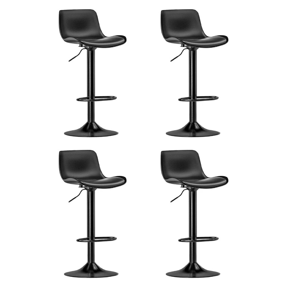 1 Artiss 4x Bar Stools Padded Seat Gas Lift - Black, 1 of 5