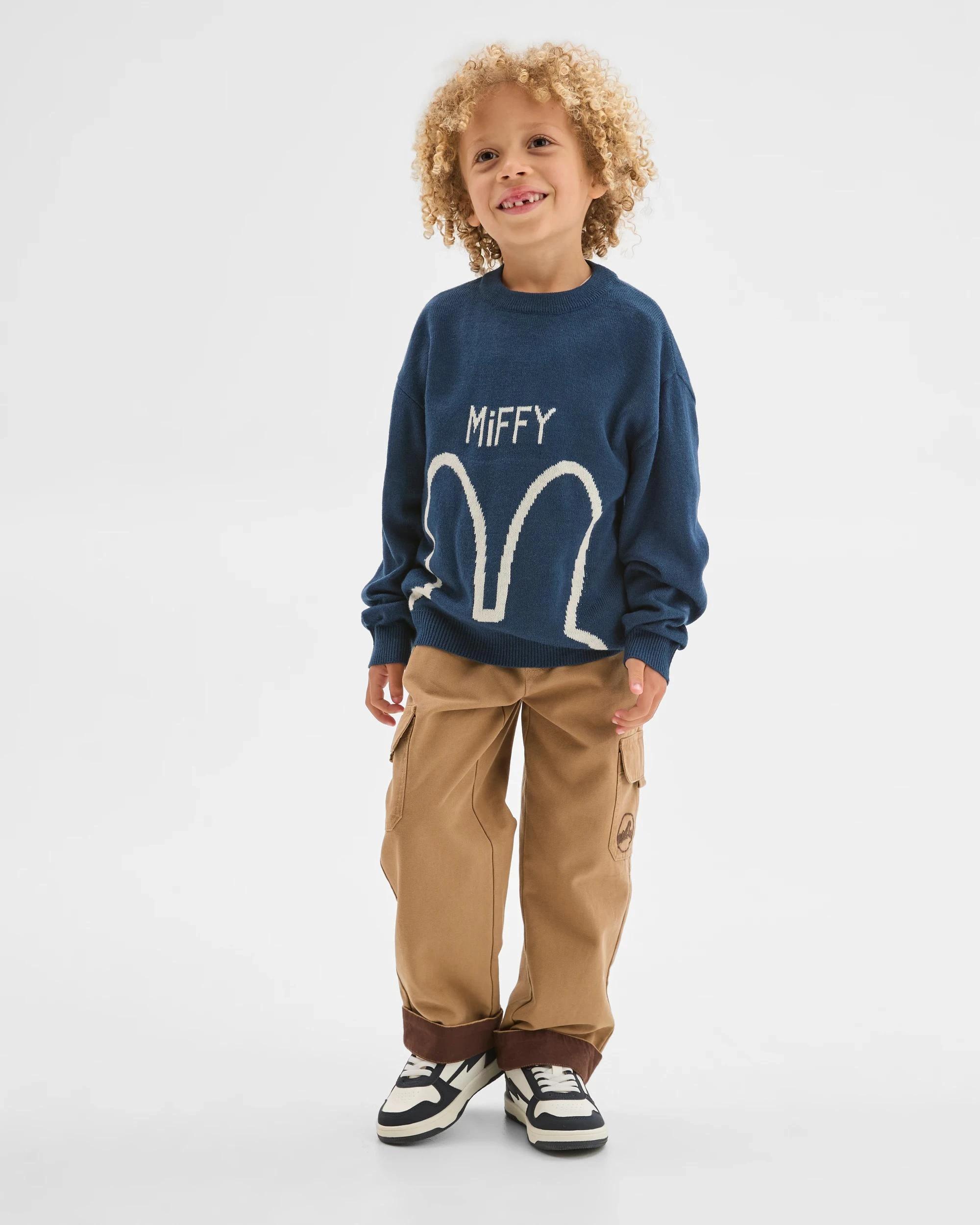 1 Miffy Long Sleeve Crew Neck Sweater NAVY, 1 of 8